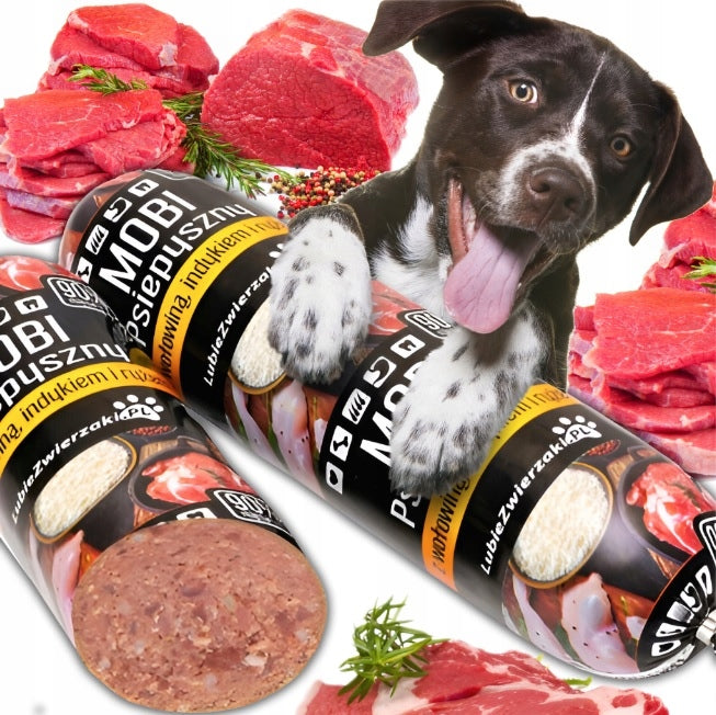 Wet food dog bar MOBI 90% meat beef 1kg set of 10 pieces