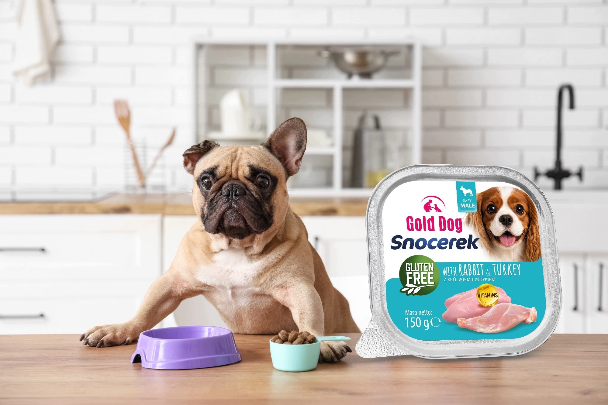 Wet food for dogs Bulldog Gold Dog Snocerek rabbit & turkey 150g mince Packaging status original