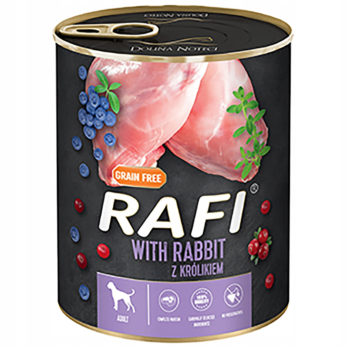 Wet food for dogs Rafi Rabbit Blueberry Cranberry 800g