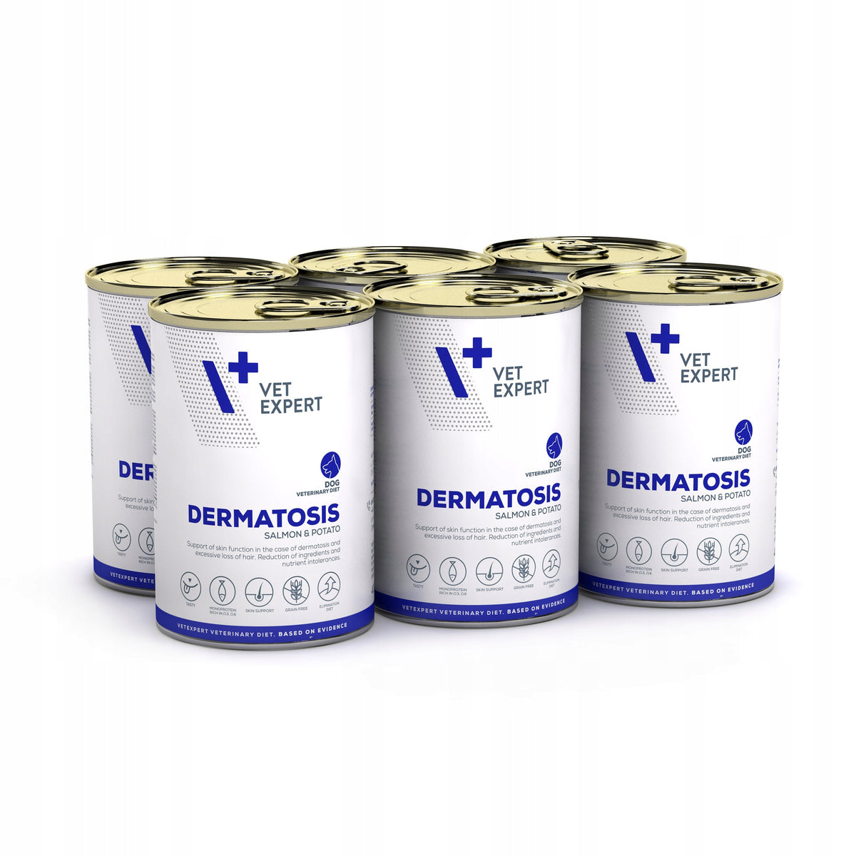 Wet food for dogs without grains VET EXPERT DERMATOSIS DOG SALMON&POTATO 6x400g