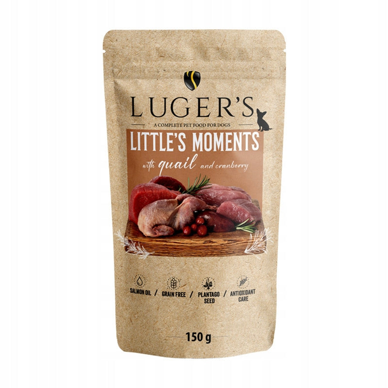 Wet food for small breed dogs Luger's Little's Moments with quail 150g