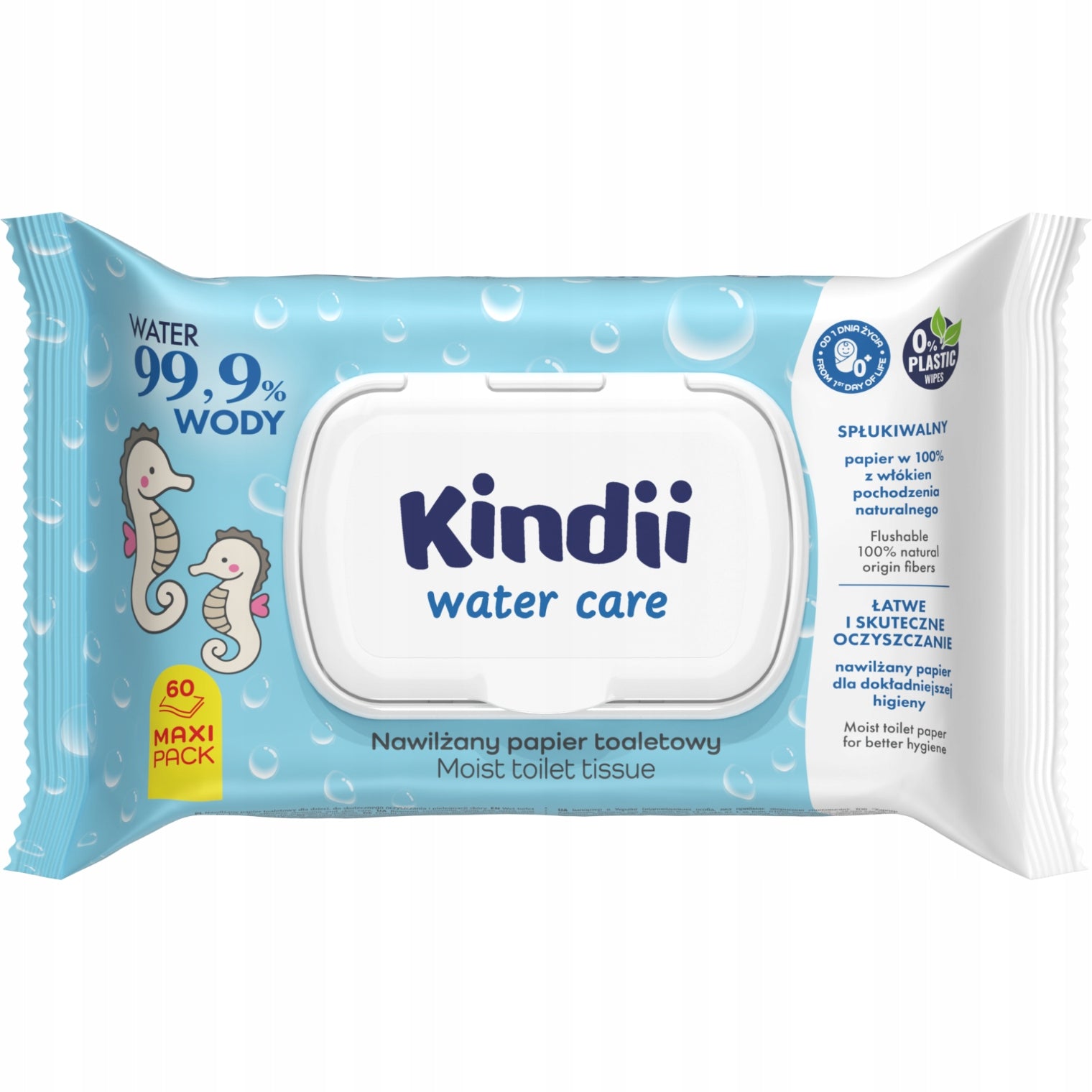 Wet paper Kindii Water Care for children 99,9% water 60 pcs.