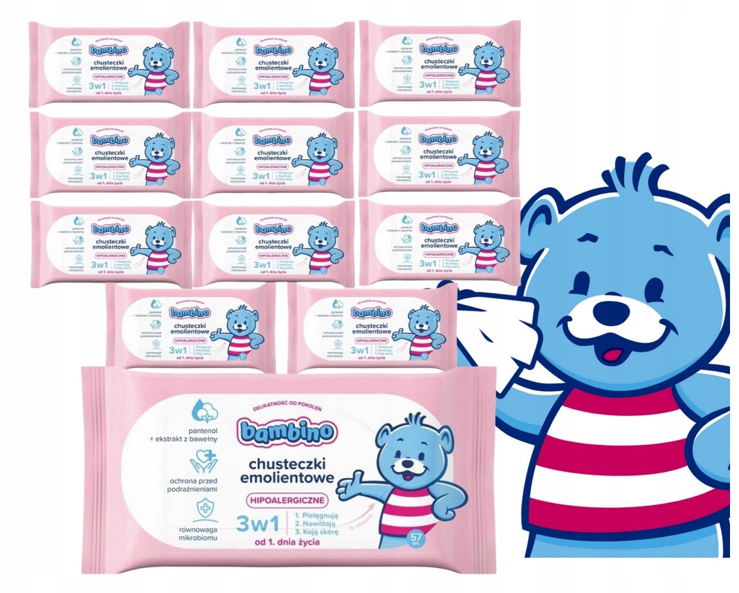 Wet wipes Bambino hypoallergenic 57 pcs. for sensitive skin