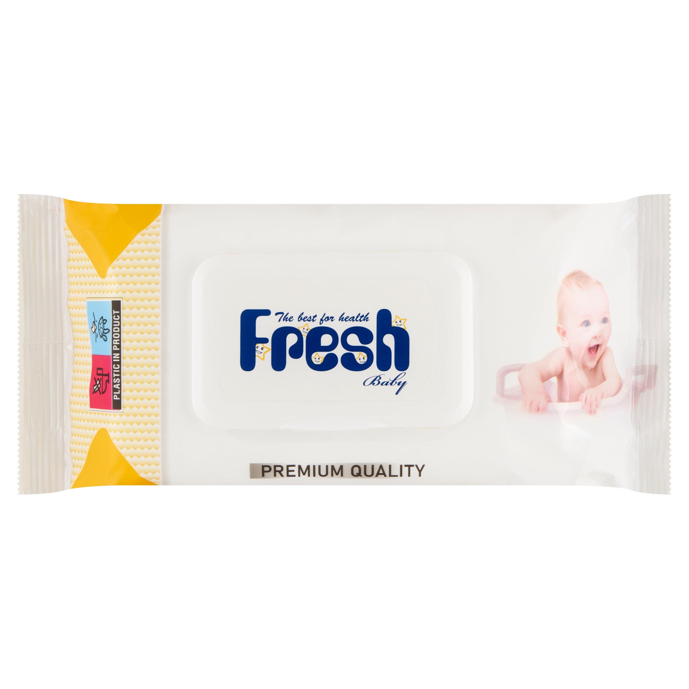 Wet wipes Fresh baby with clip 72pcs yellow