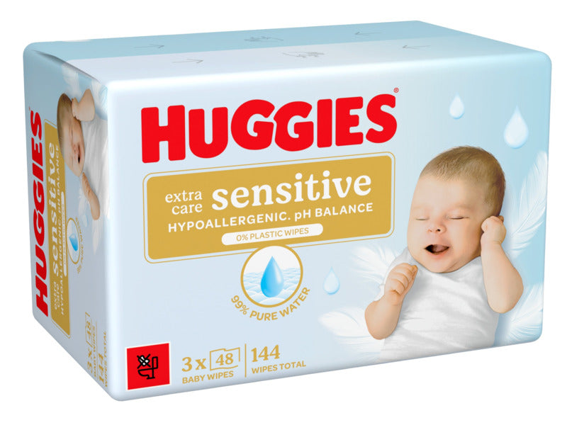 Wet wipes HUGGIES Extra Care Sensitive (3x48pcs)