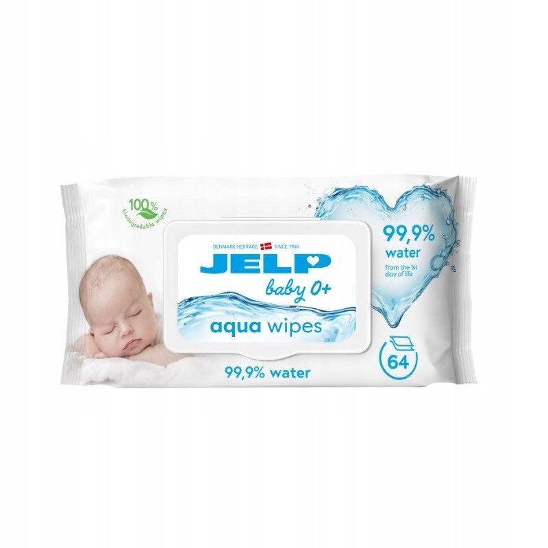 Wet wipes JELP Baby 0+ for sensitive skin 99,9% water 64 pcs