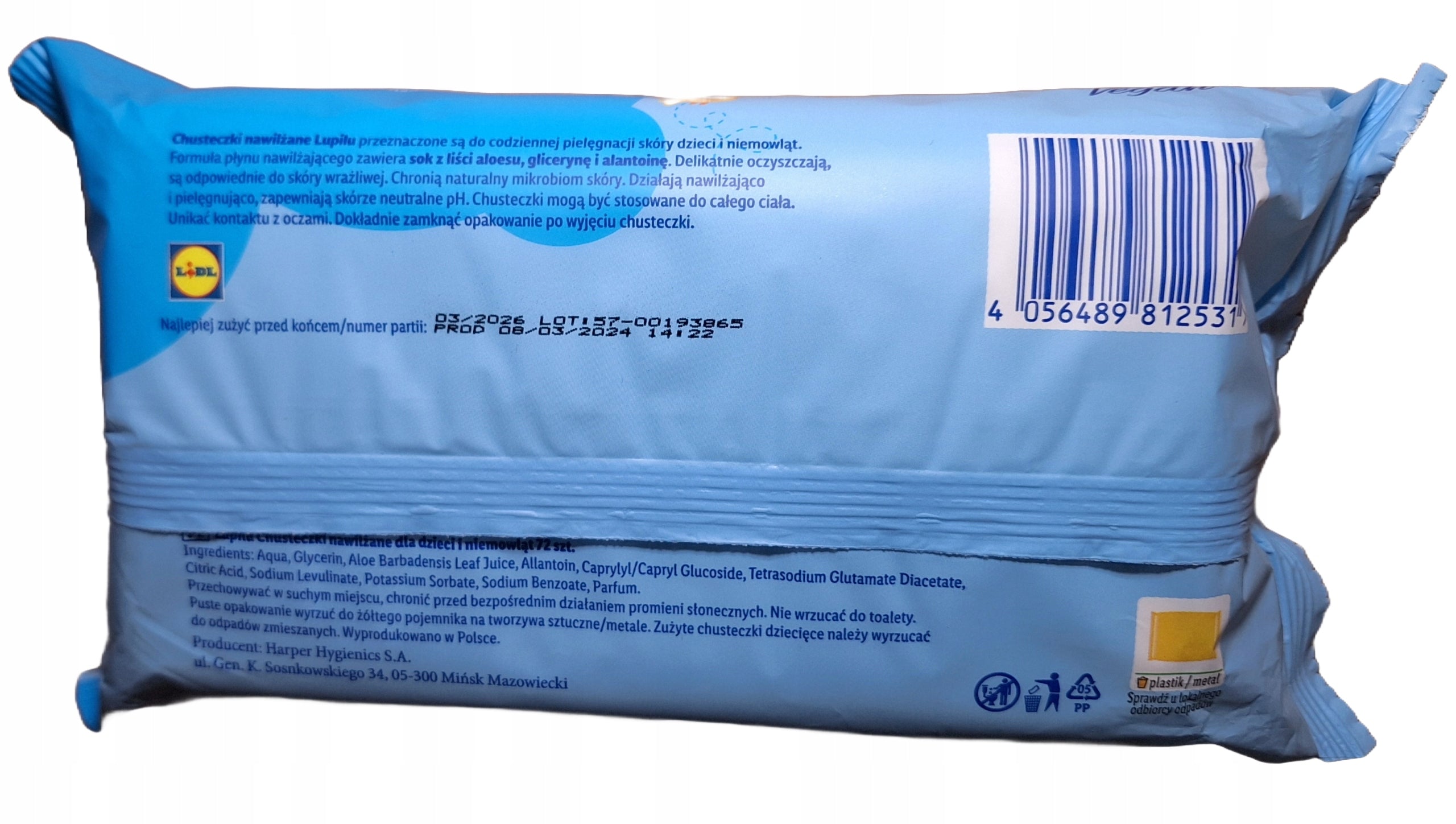 Wet wipes Lupilu for children and infants 72 pcs with aloe vera Line of tissues other