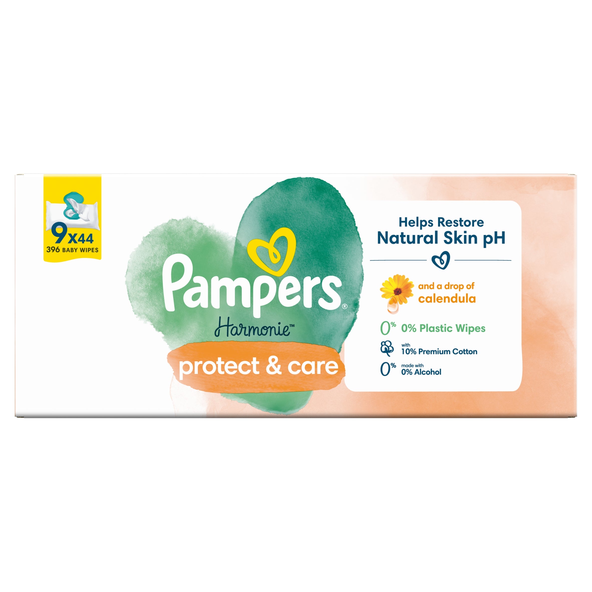 Wet wipes Pampers Harmonie Protect & Care 9 x 44 pcs. Manufacturer code 80770635
