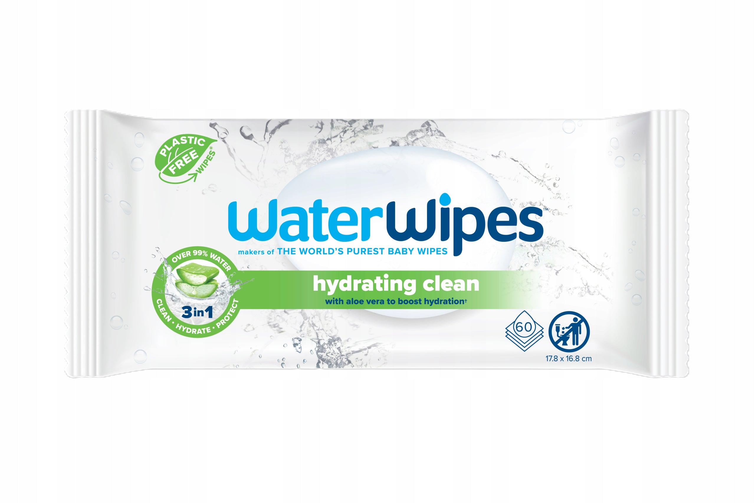 Wet wipes WaterWipes Bio HYDRATING ALOES 99% water and aloe 60pcs. Manufacturer code 5099514003206
