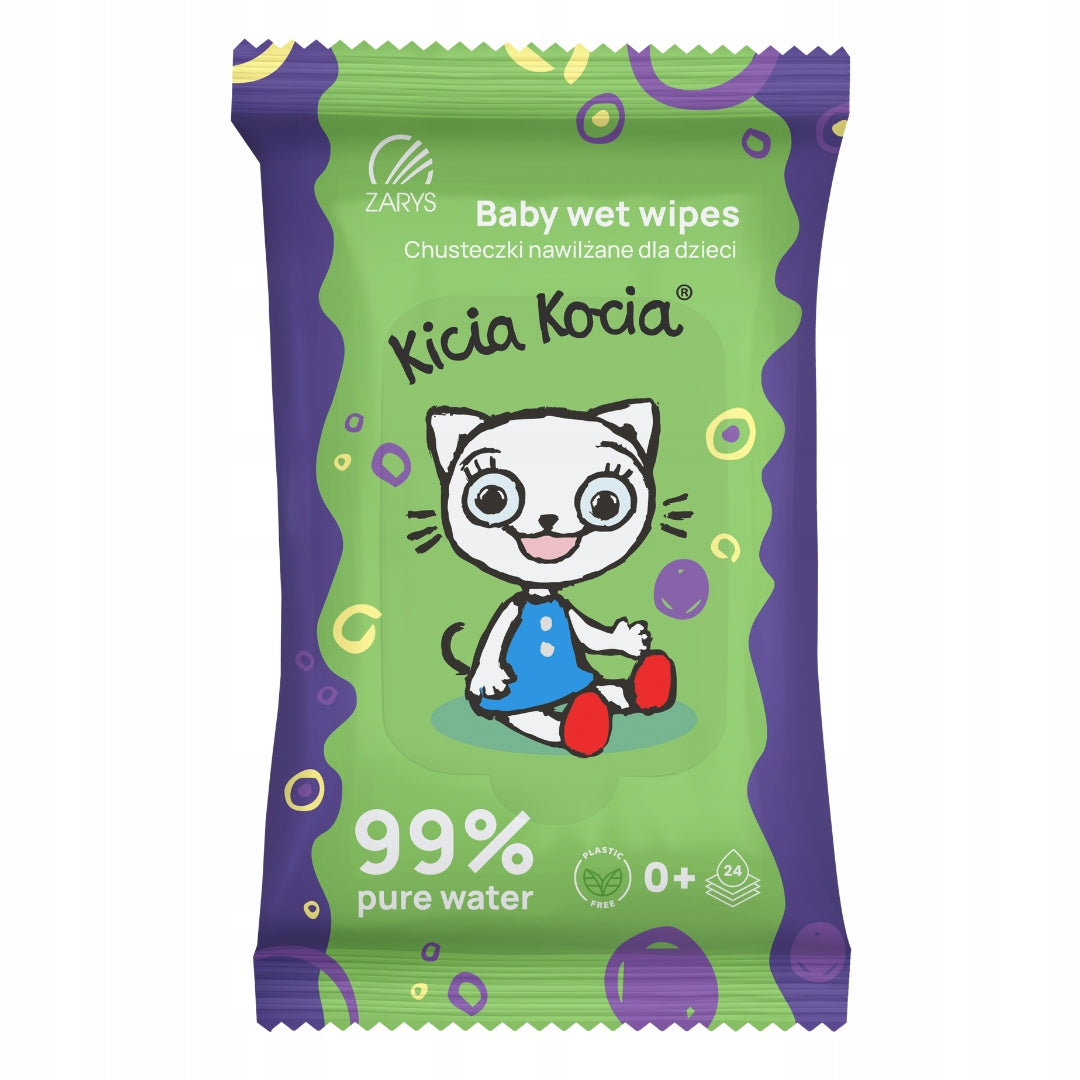 Wet wipes for children KITTY CAT WET WIPES water 99% wet 24pcs. Medical device no