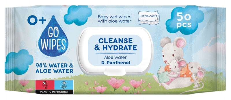 Wet wipes for children with aloe vera water and d-panthenol 50pcs