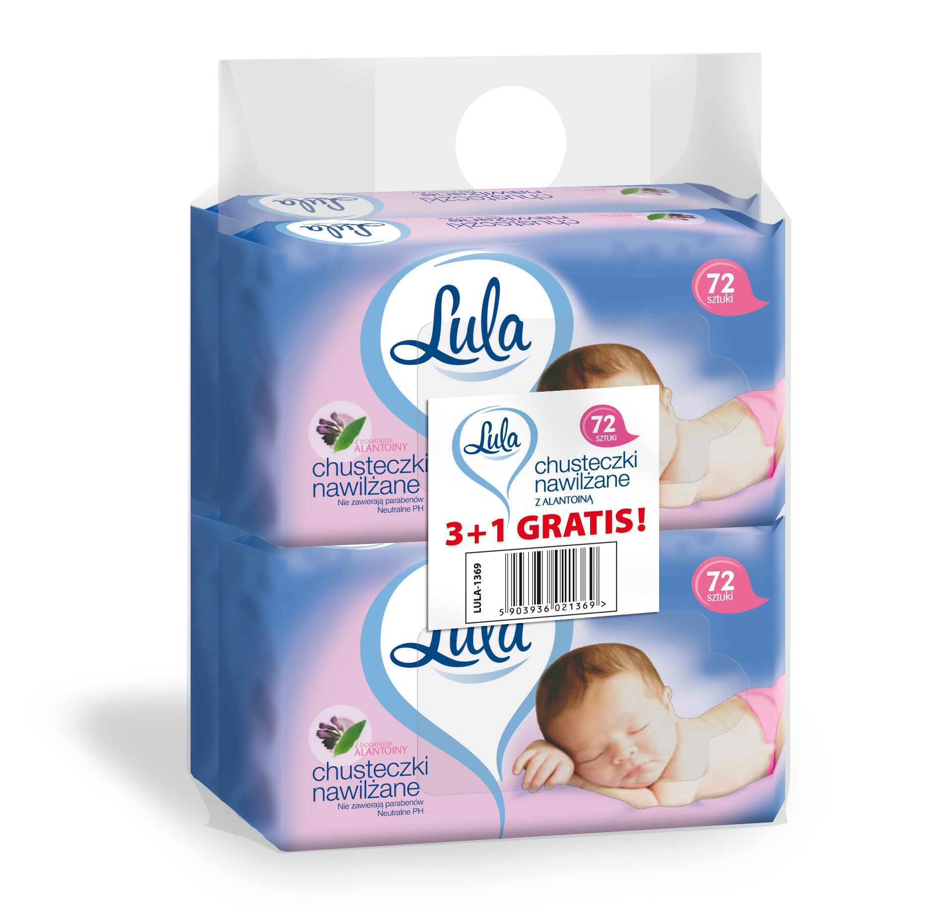 Wet wipes with allantoin Lula 4 x 72 pcs.