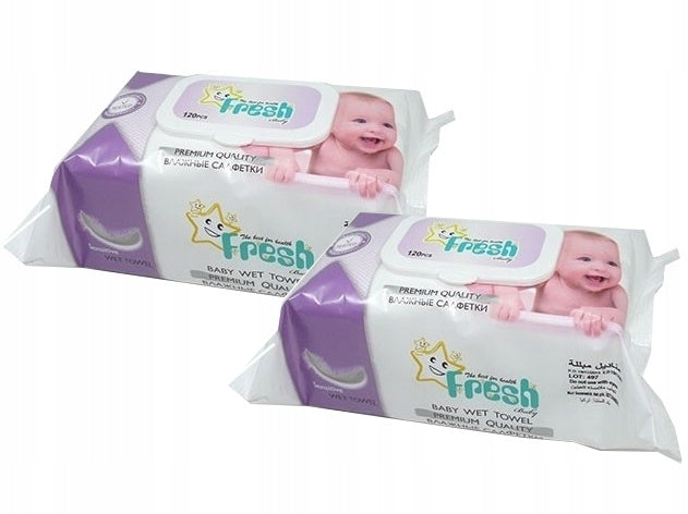 Wet wipes with clip CARTON 18 x 120 pcs