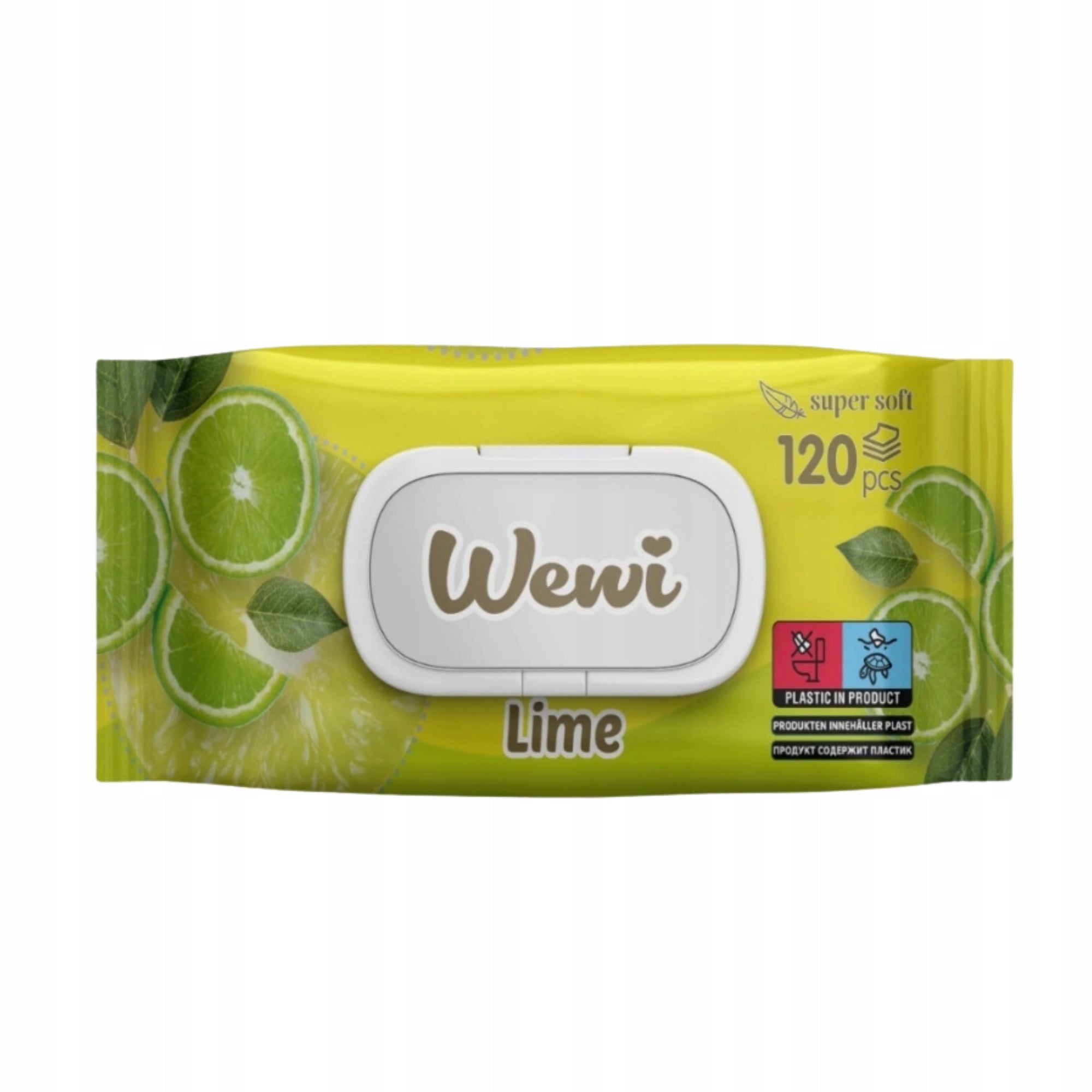 Wewi Wet Wipes Lime Refreshing 120pcs x2 Packaging status original