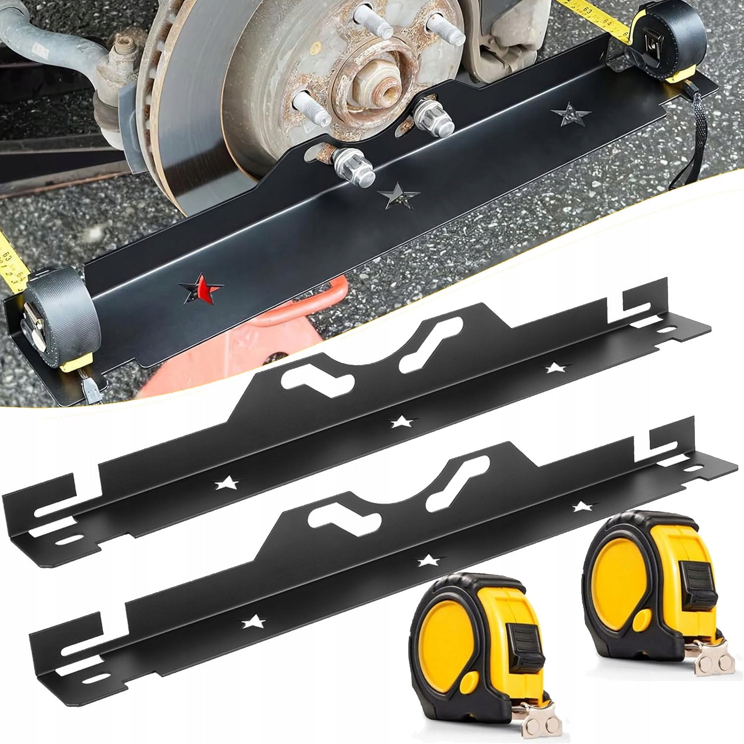 Wheel Geometry Setting Plates With Stainless Steel Measuring Tapes