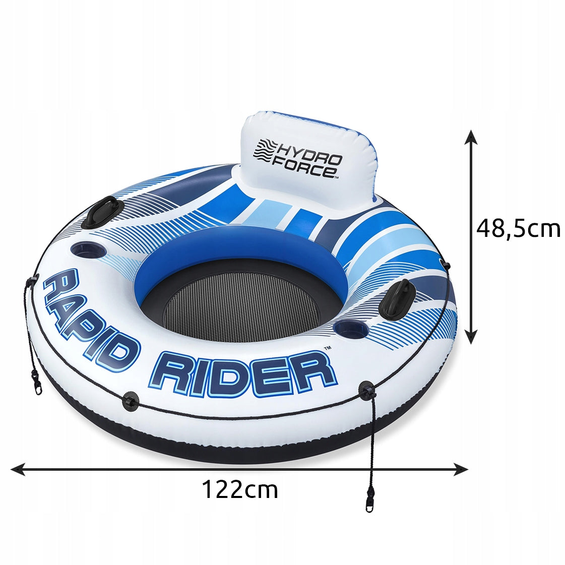 Wheel Inflatable Swimming Chair with Backrest Large Mattress Tyre Bestway 43116 Length 135 cm