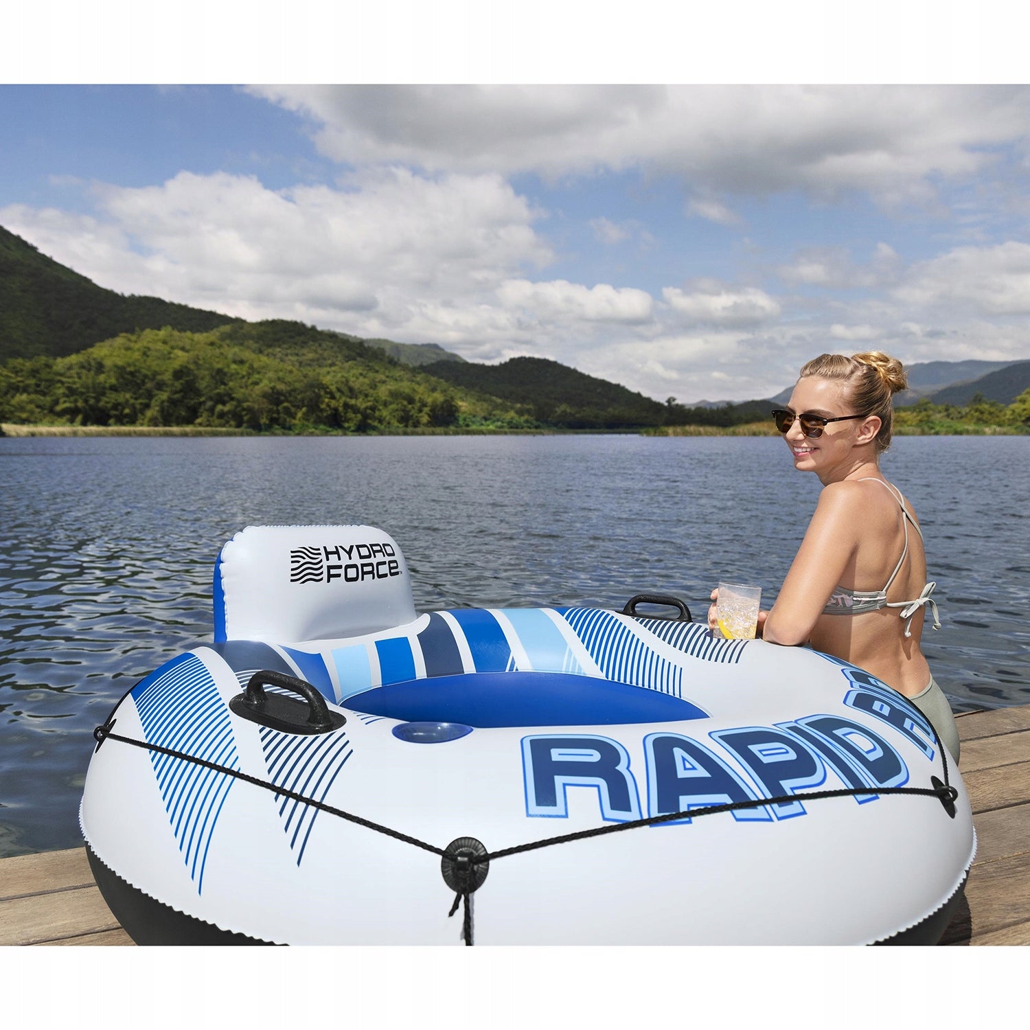 Wheel Inflatable Swimming Chair with Backrest Large Mattress Tyre Bestway 43116 Packaging status original