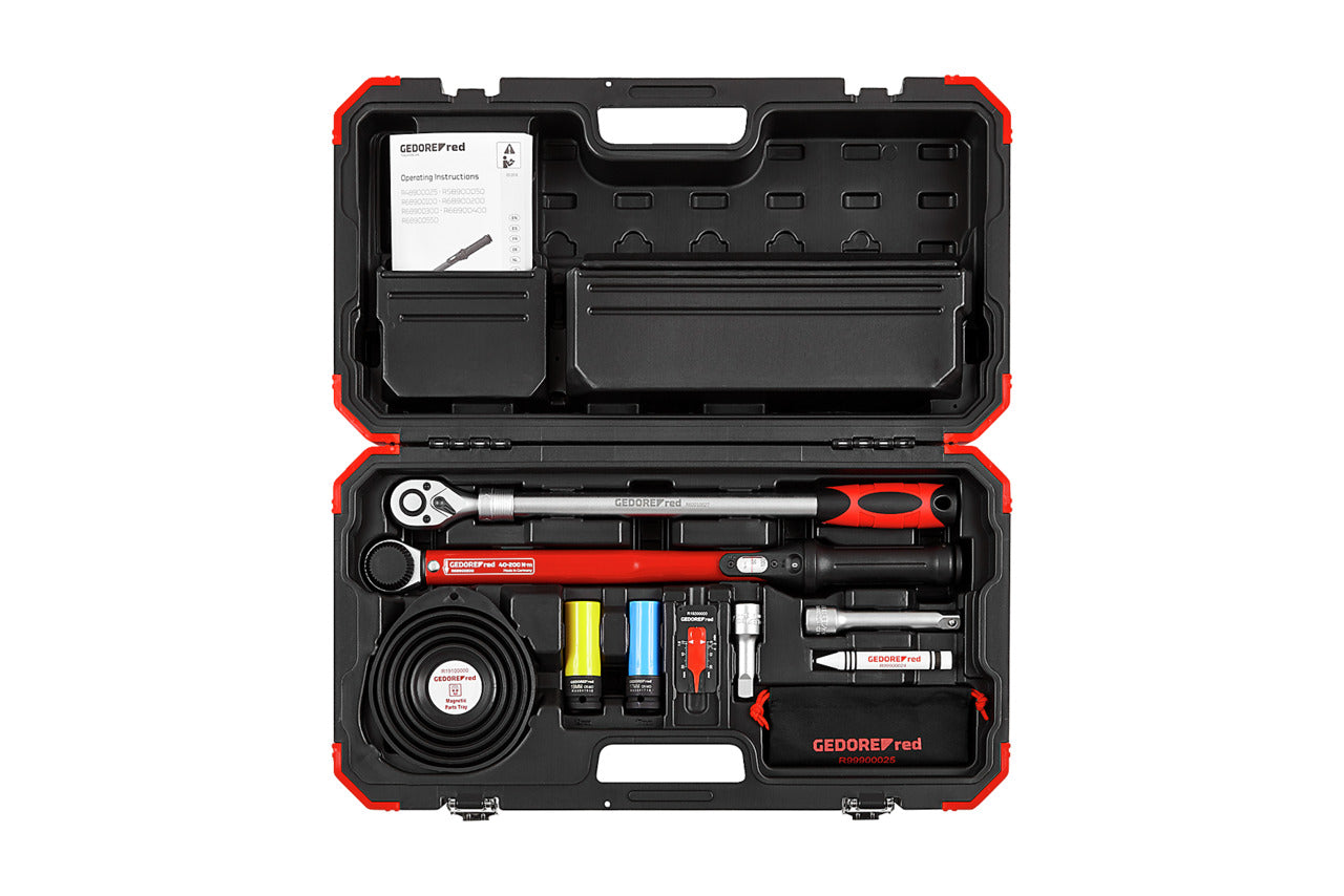 Wheel assembly/replacement tool kit, 11 elements R68903011 Gedore Red