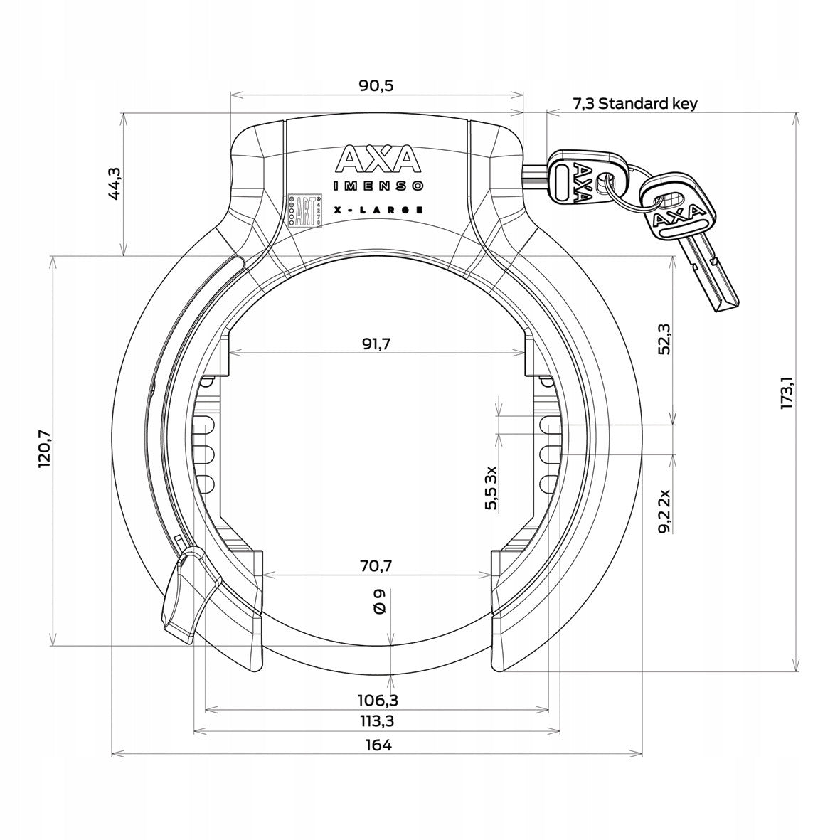 Wheel lock AXA Imenso X-Large wide Kind wheel lock