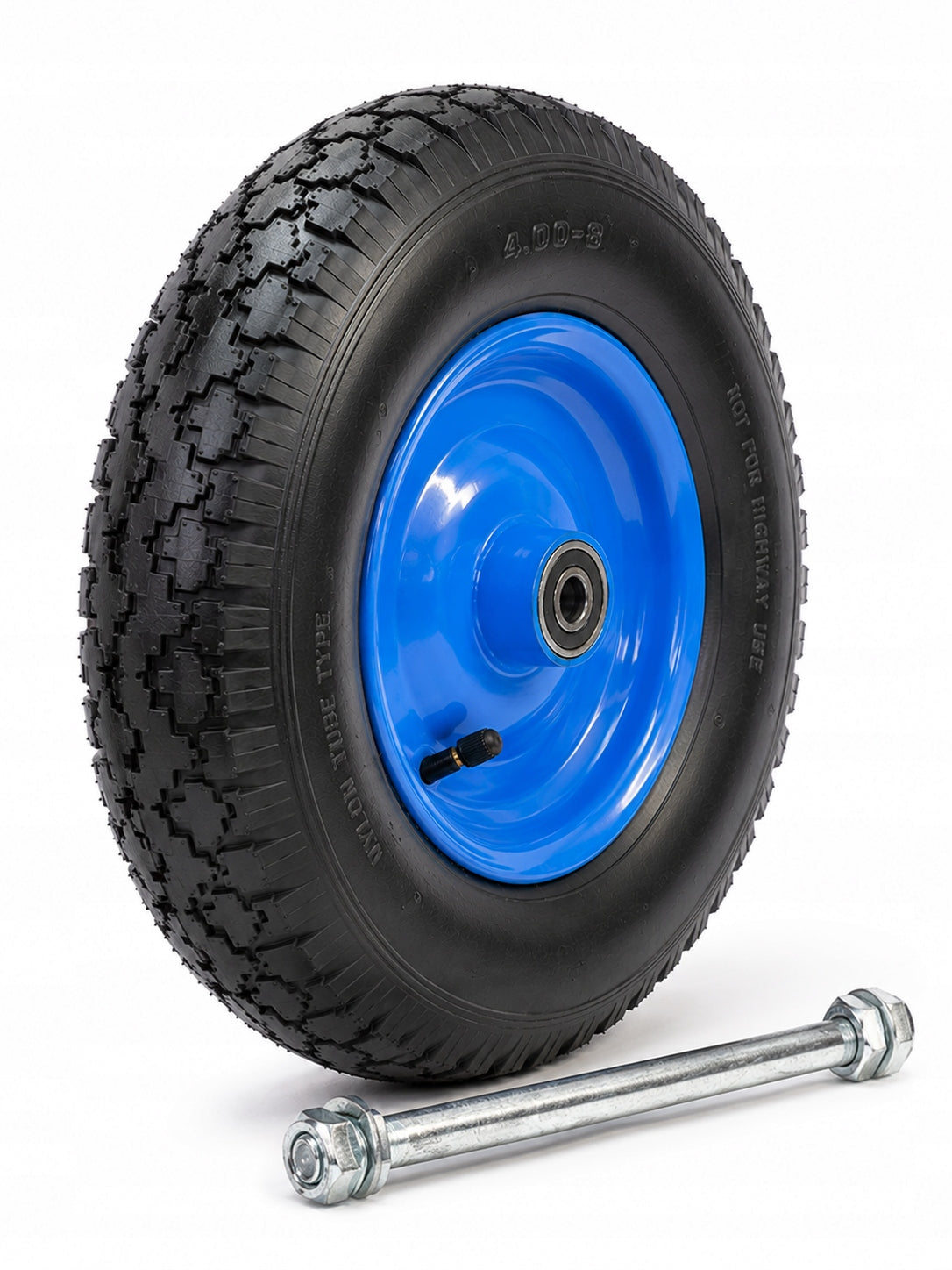 Wheel wheel for wheelbarrow 4.80/4.00-8 6PR Pumped axle 12x150 mm Strong 6 Fibers Type wheel