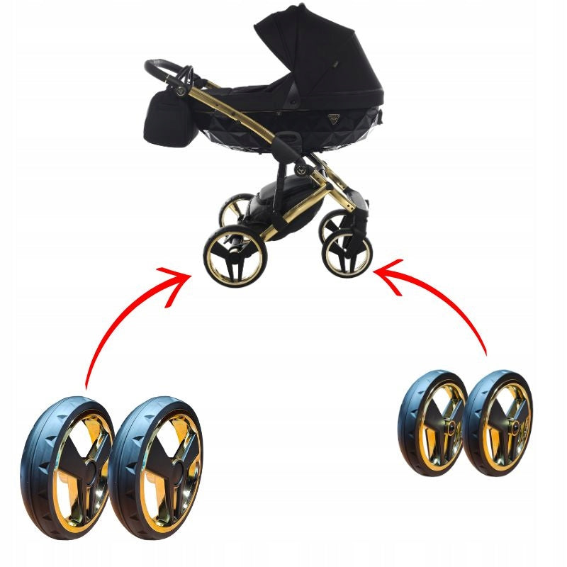 Wheels for trolley JUNAMA DIAMOND, gel, GOLD, DIAMOND tyre Manufacturer code koła Junama opona DIAMOND