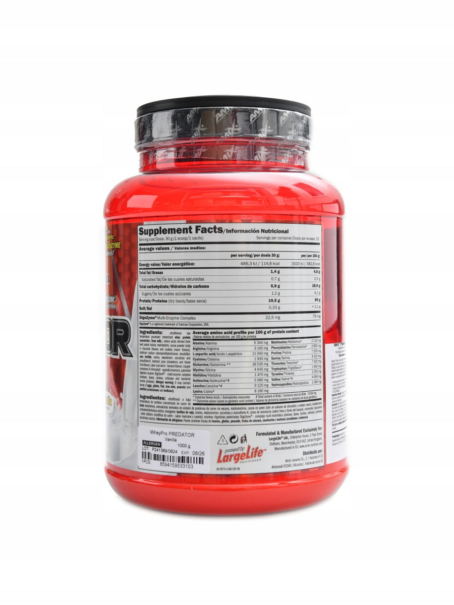 Whey Pro Predator protein 100% 1000g vanilka Packaging status original