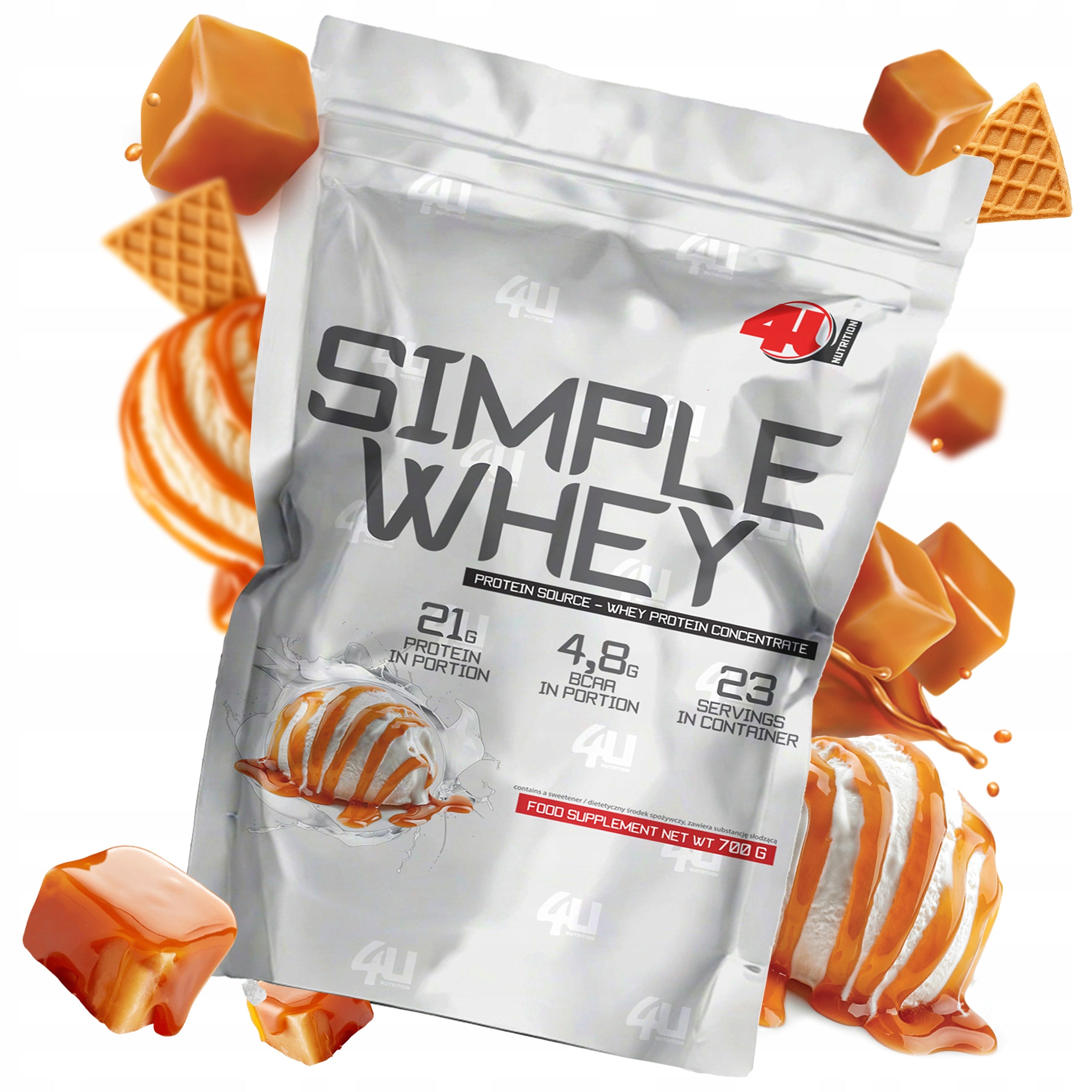 Whey Protein 100% Protein Conditioner WPC 700G Caramel Whey Concentrate