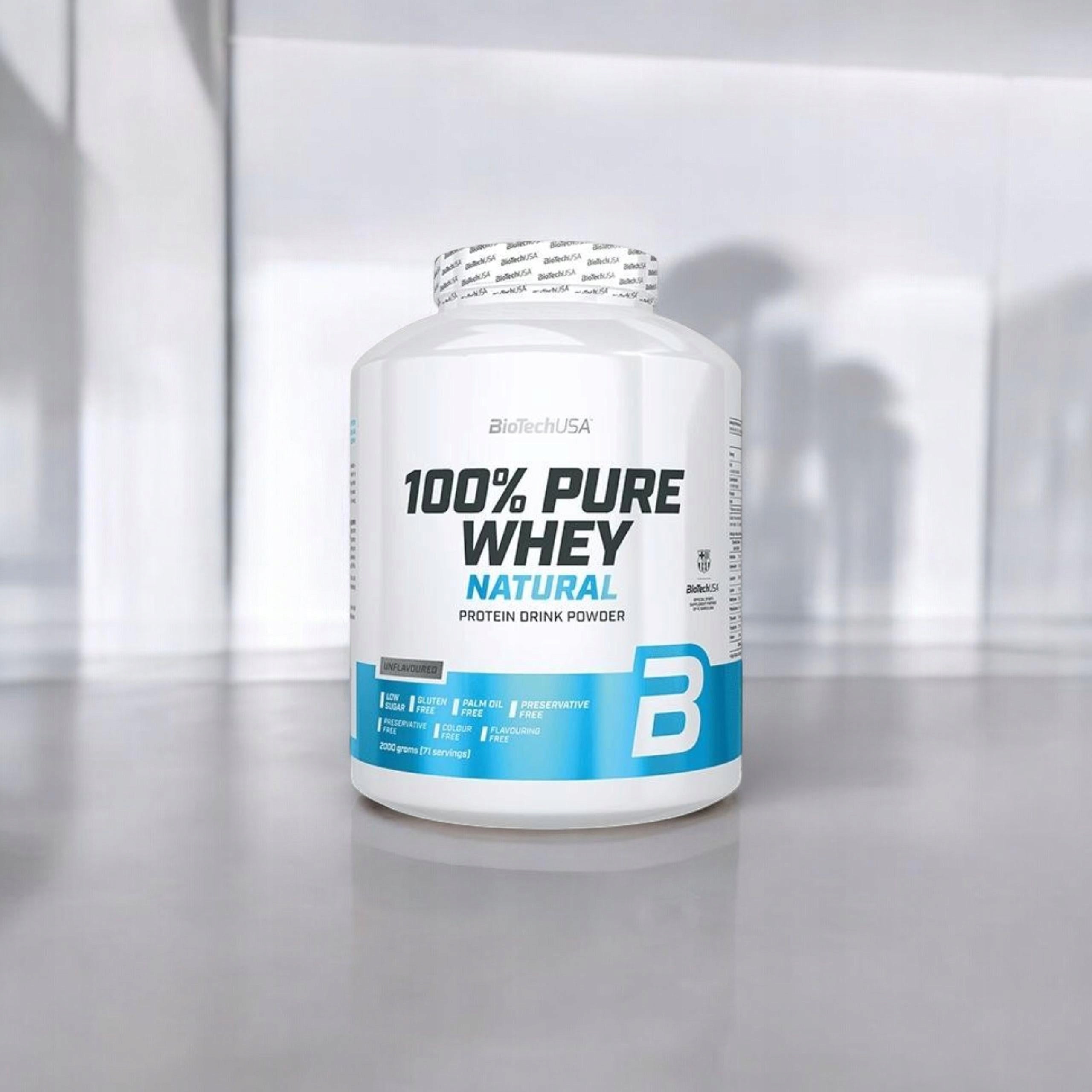 Whey Protein BIOTECHUSA Pure Whey 2kg WPC WPI Natural 71 Servings Expiration date at least six months from the date of purchase
