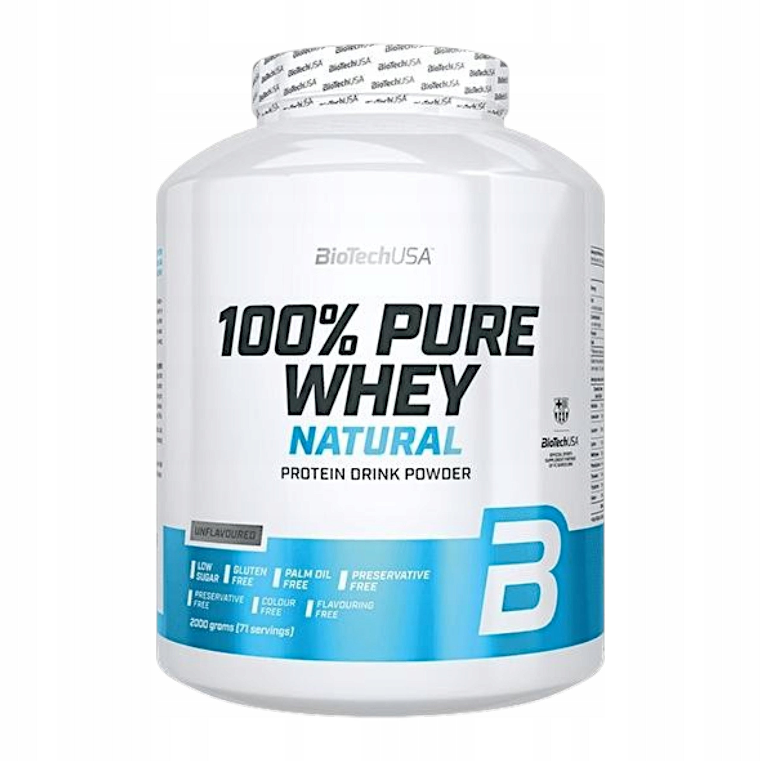 Whey Protein BIOTECHUSA Pure Whey 2kg WPC WPI Natural 71 Servings