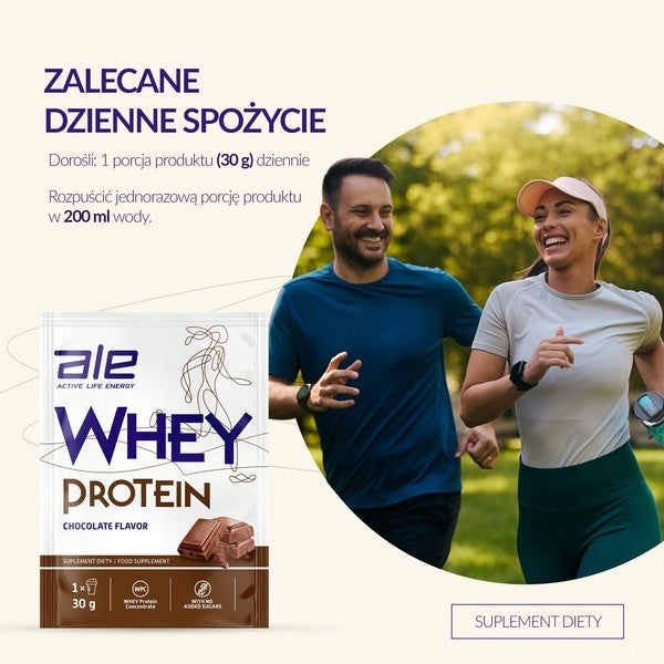 Whey Protein Chocolate Flavor, ALE , powder, 30 g Packaging status original