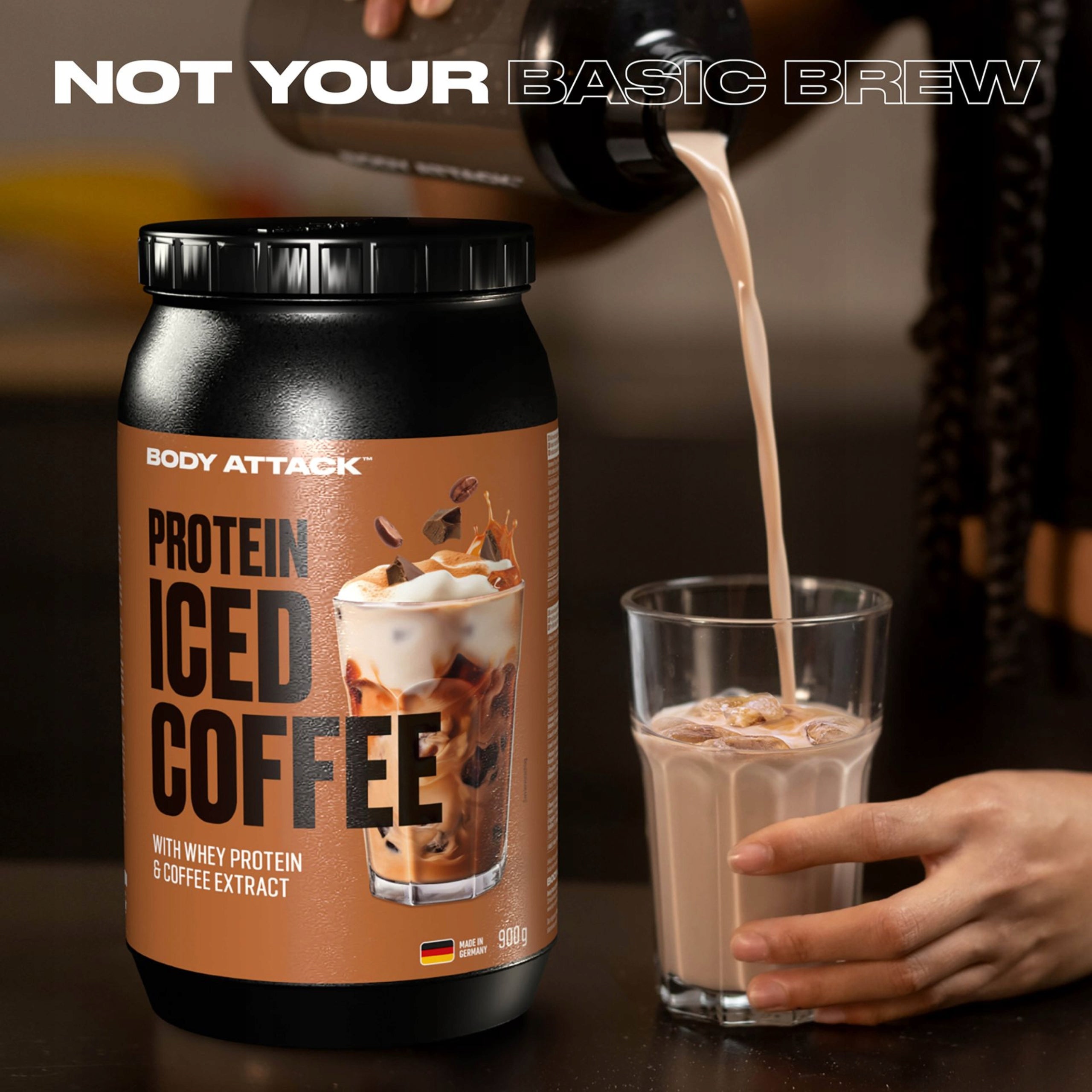 Whey Protein Conditioner Protein Iced Coffe 900g BCAA BODY ATTACK Packaging status original