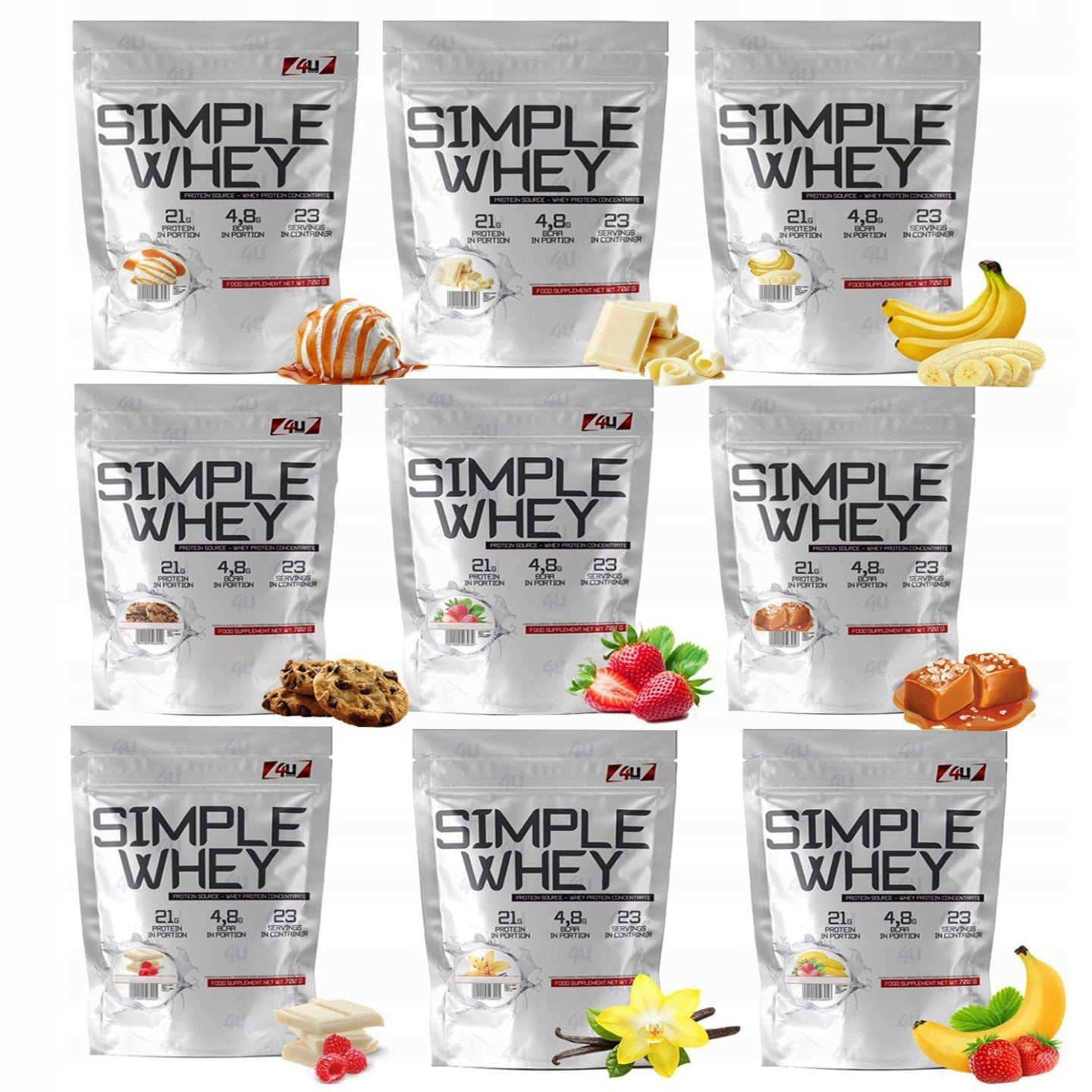 Whey Protein Conditioner WPC - Set of 9 Flavors Protein Concentrate