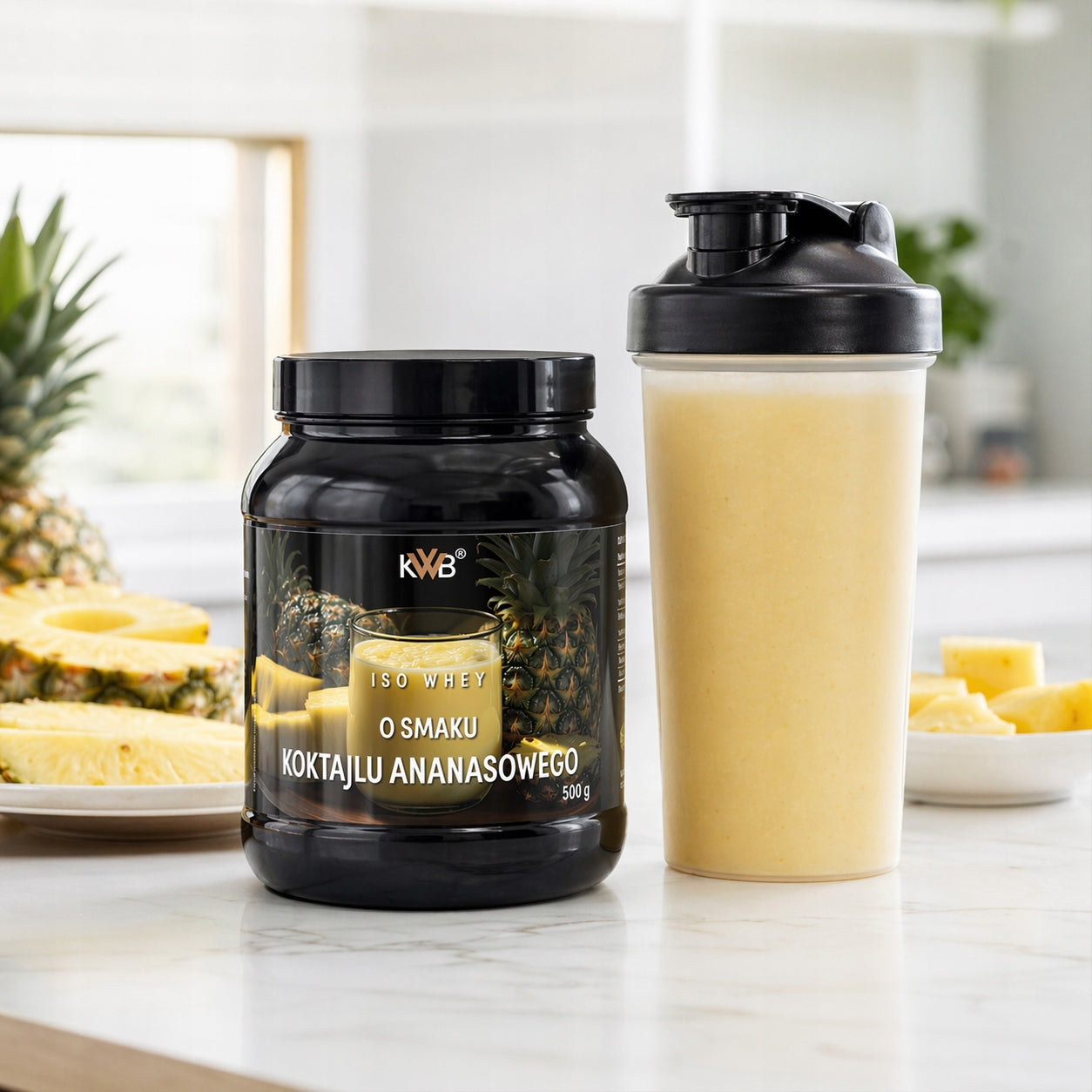 Whey Protein Isolate Conditioner ISO WHEY 500g Flavor Pineapple Cocktail KWB Expiration date at least six months from the date of purchase