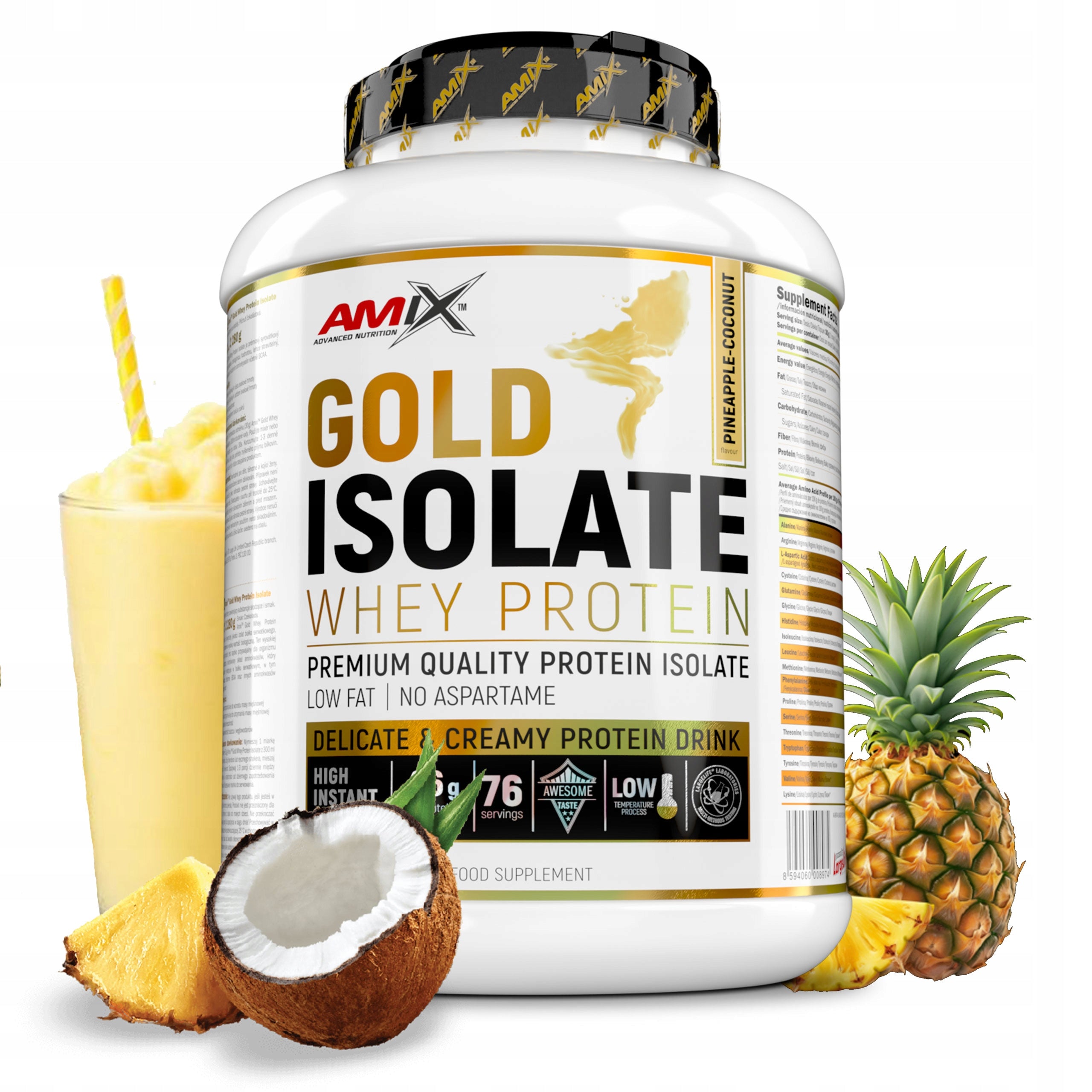 Whey Protein Isolate WPI Sugar Free Conditioner 2200 g Pineapple Coconut