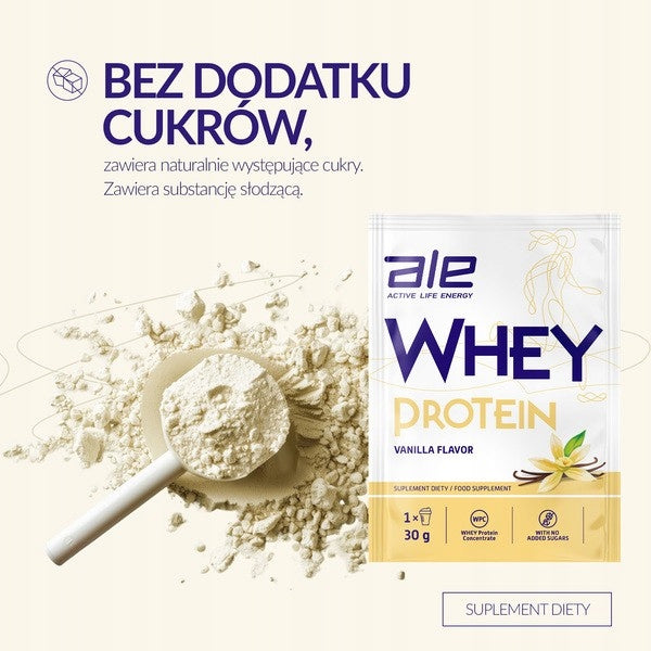 Whey Protein Vanilla Flavor, ALE, powder, 30 g Packaging status original