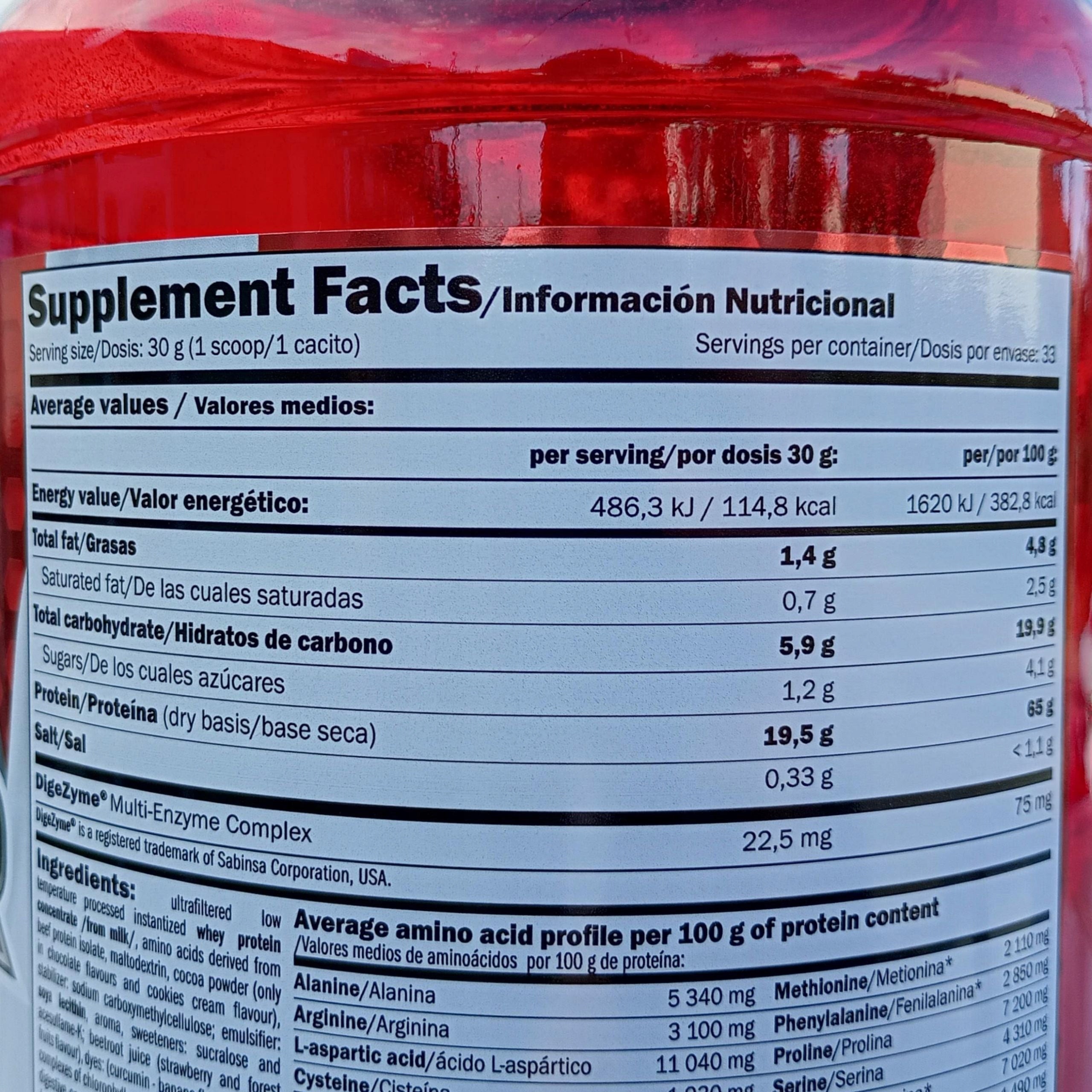 Whey Protein WPC Protein Conditioner Enzymes Digestive Glutamine Banana 2kg Packaging status original
