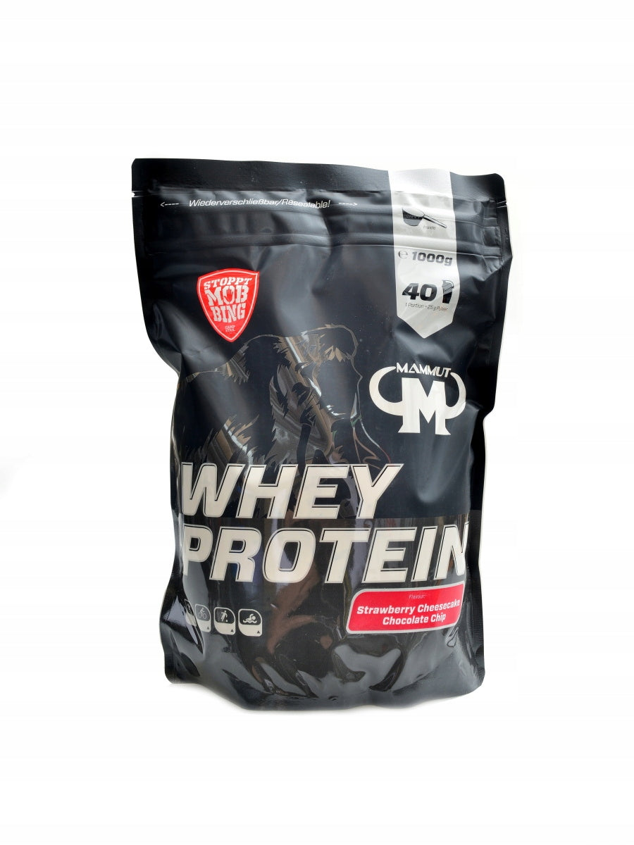Whey protein 1000 g jahodový cheesecake s kousky čokolády