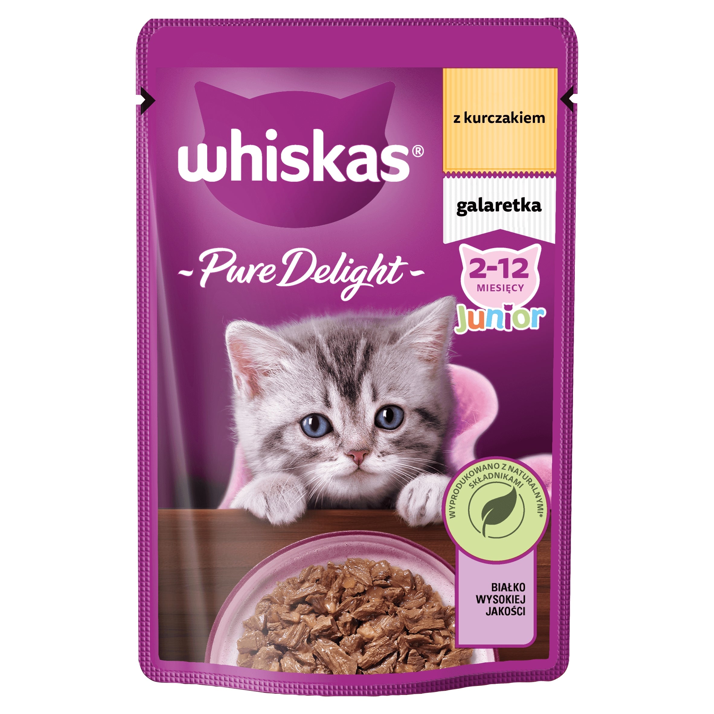 Whiskas JUNIOR wet food for kittens chicken in jelly sachet 28x85 g Manufacturer code 5900951302985