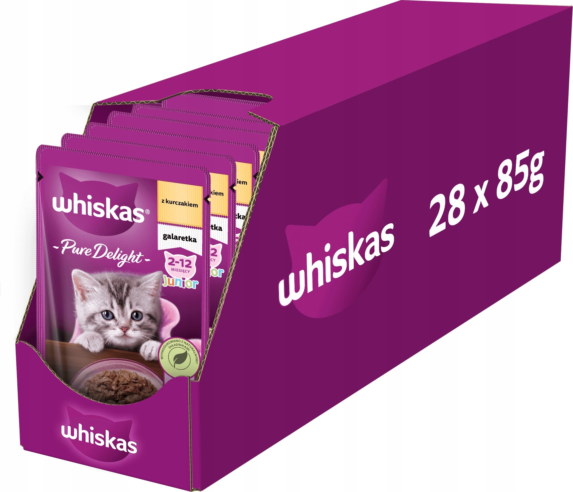 Whiskas JUNIOR wet food for kittens chicken in jelly sachet 28x85 g