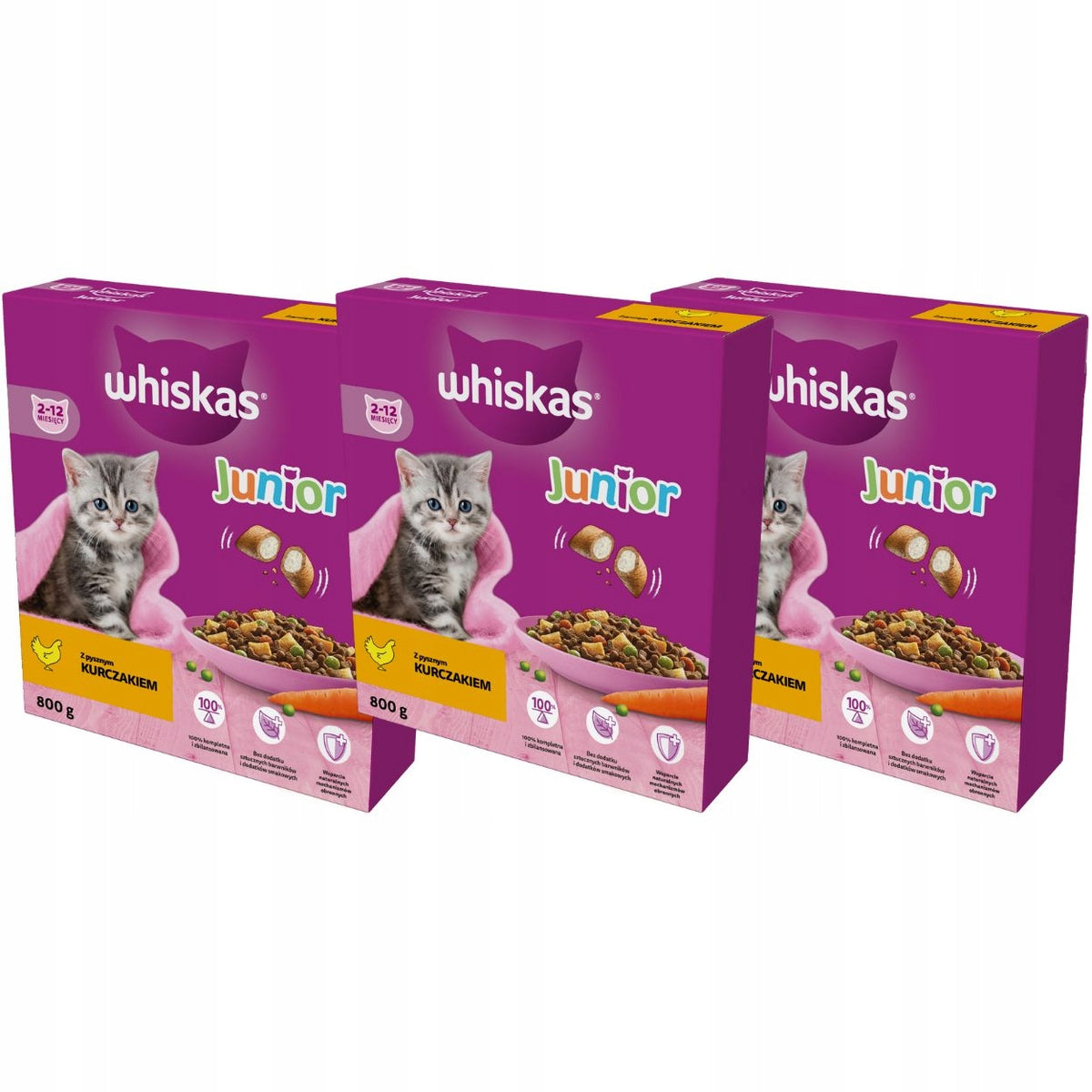 Whiskas Junior with chicken 3x 800g
