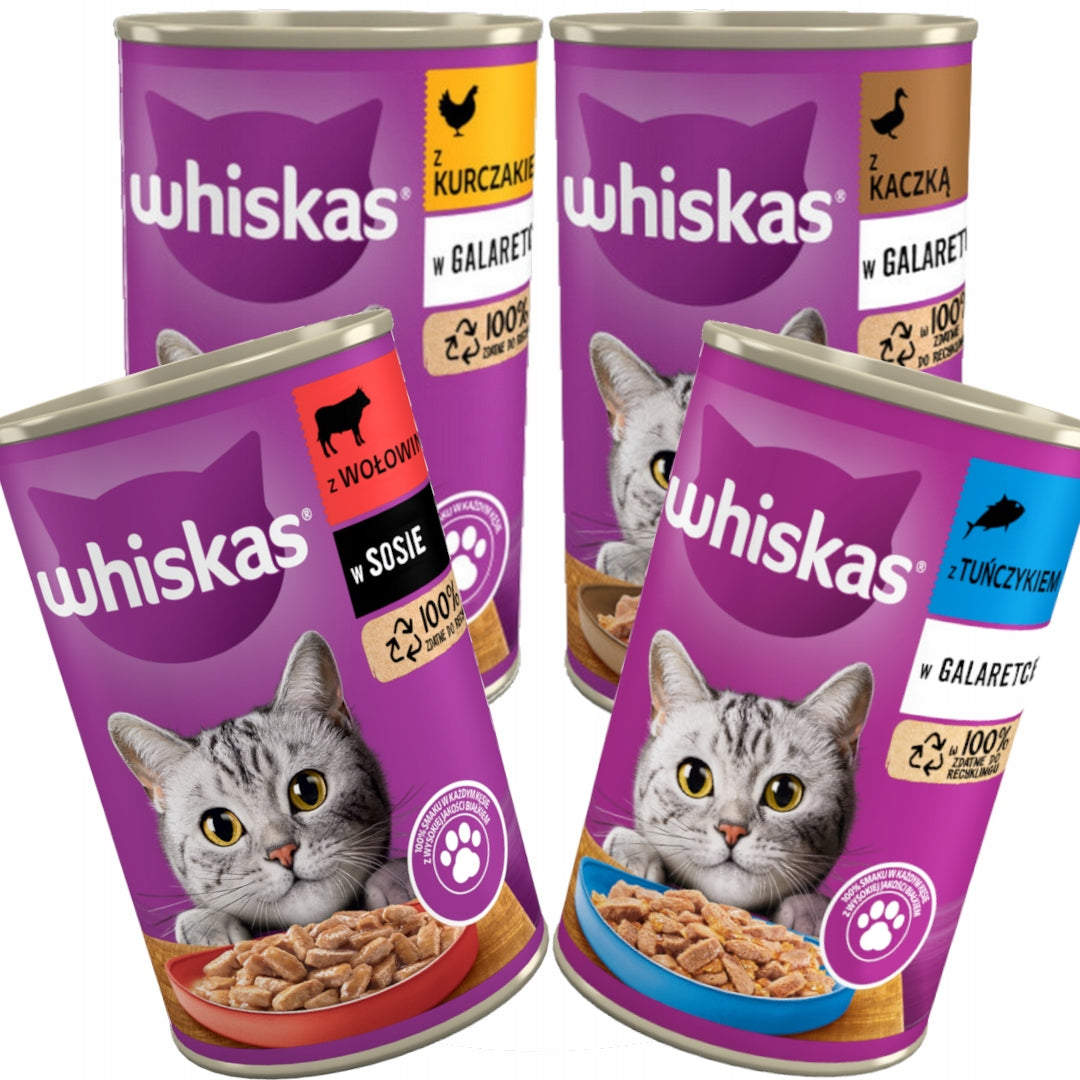 Whiskas Mix of Tastes Wet Cat Food Adult 24x400g Cans Whiskas 9,6kg