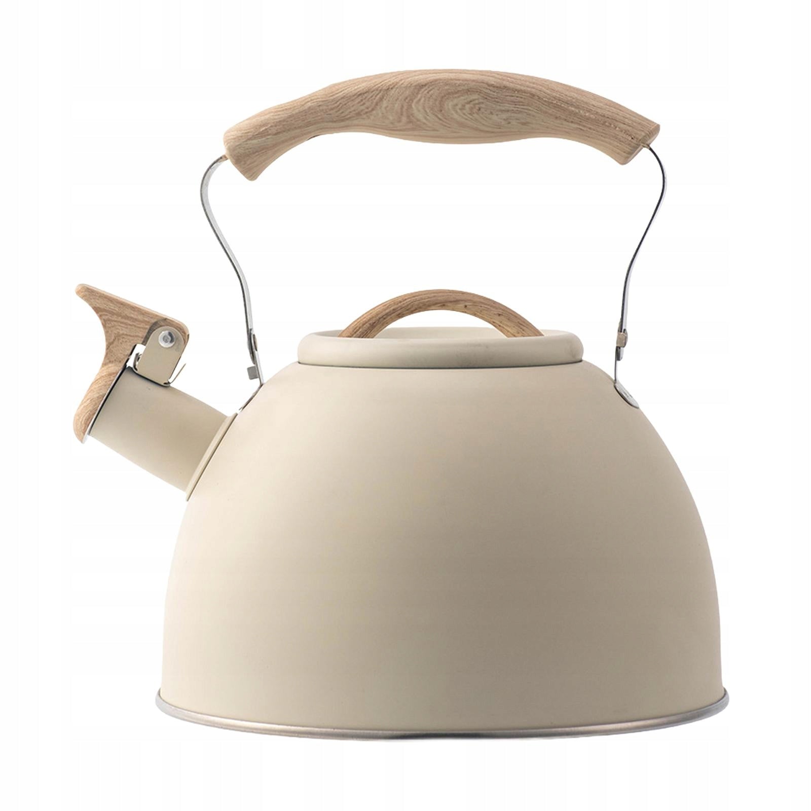 Whistling Kettle with Handle Universal for All Stovetop Fast to Boil beige