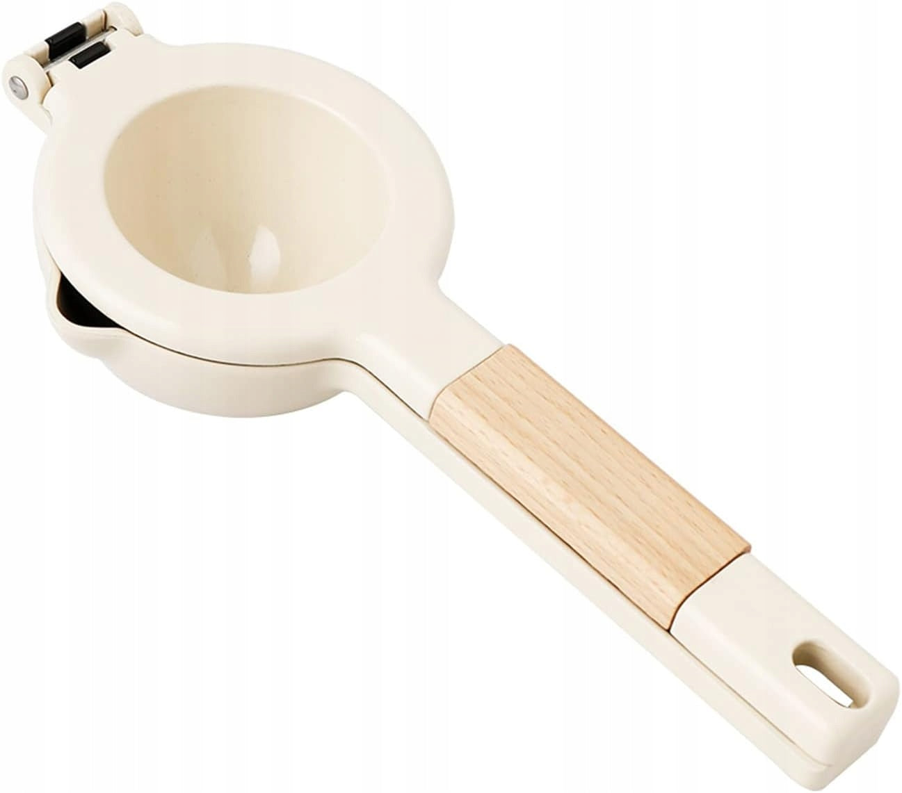 White ABS Plastic And Wood Citrine Juicer With Zinc Alloy Mechanism
