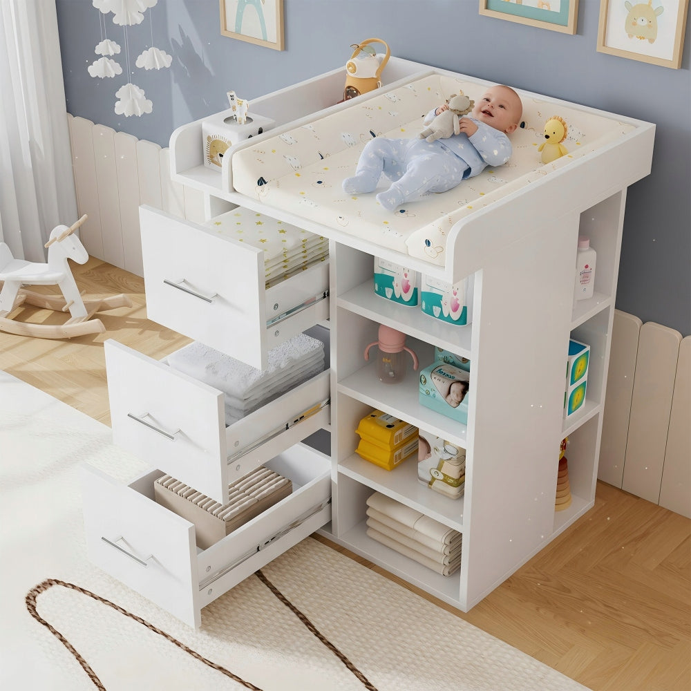 White Changing Dresser with 3 Drawers and Large Capacity Manufacturer code 6956328568682