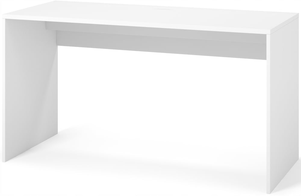 White Computer Desk with Storage for Office Modern - Nevy 140x60 cm