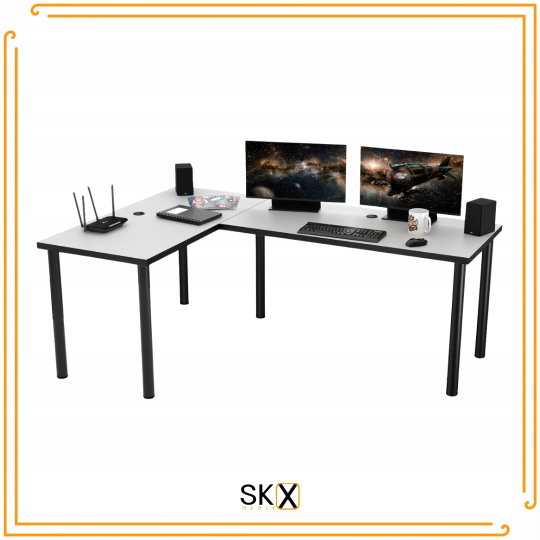 White Corner Office Computer Desk Brand SKXMeble