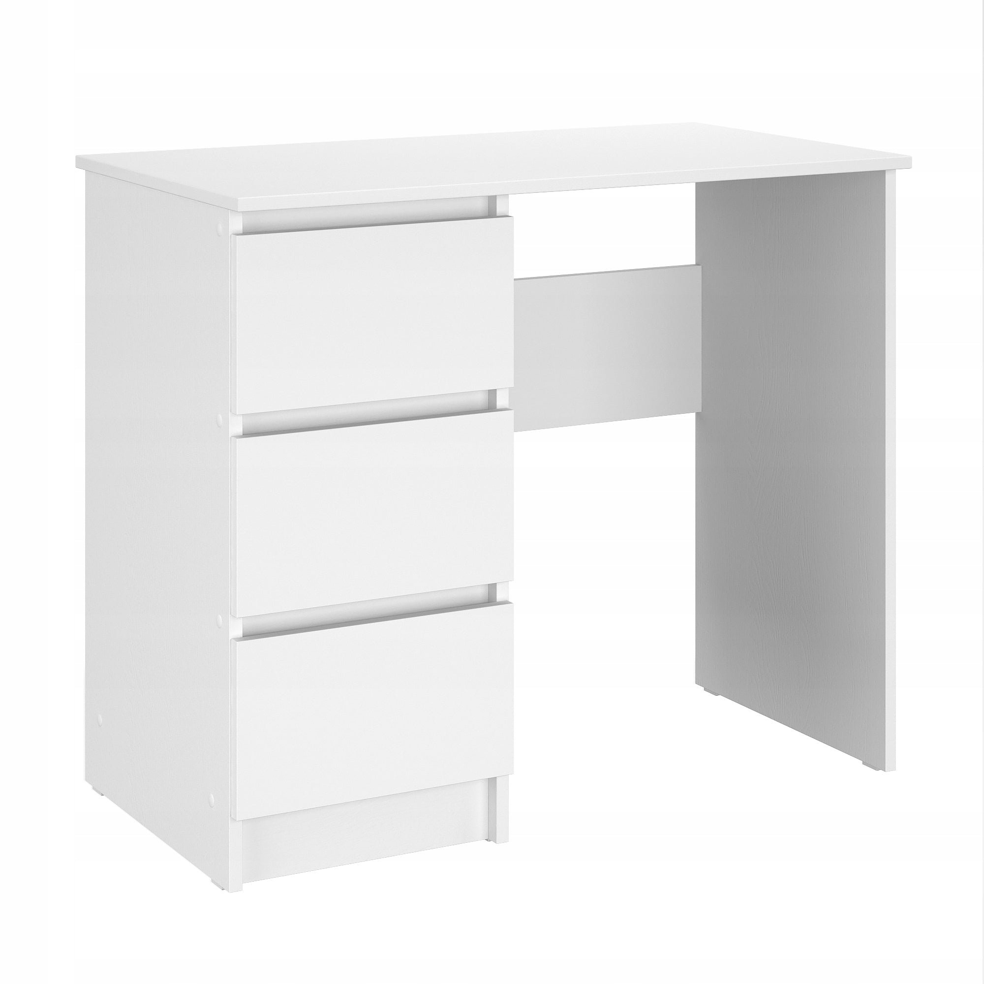 White Desk with 3 Drawers 90 cm Youth Computer for Learning and Working Manufacturer code 5906893853547