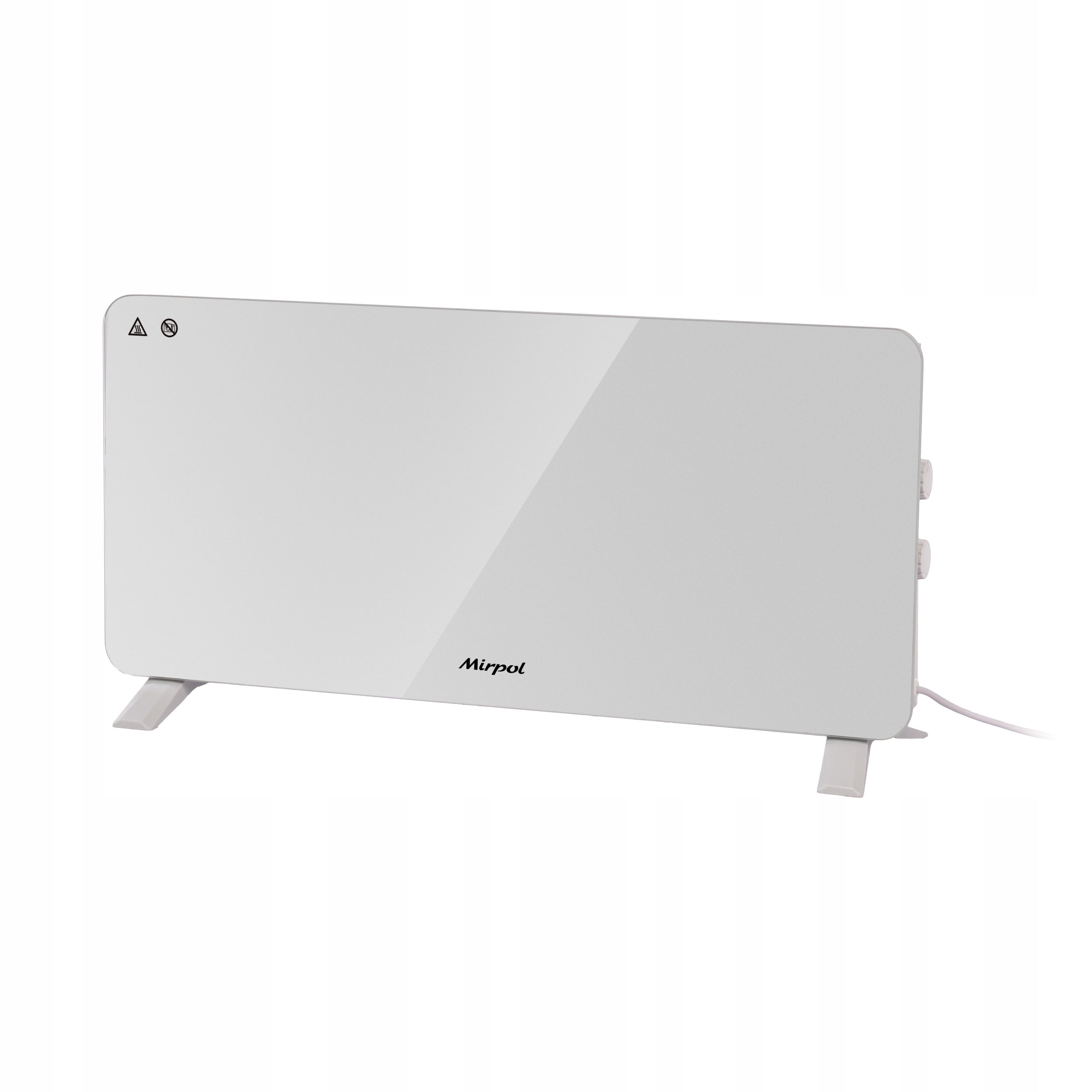 White Electric Heater with Temperature Control Convector Glass Front Manufacturer code GH-1601M-20 BIAŁY