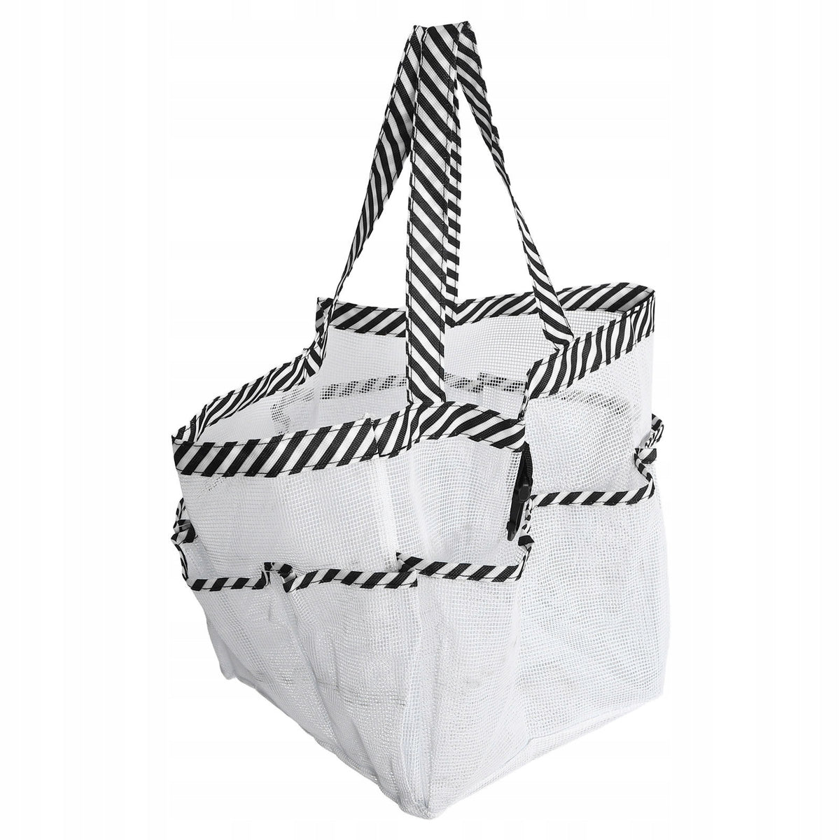 White Foldable Travel Hanging Toiletry Bag with Mesh Pockets