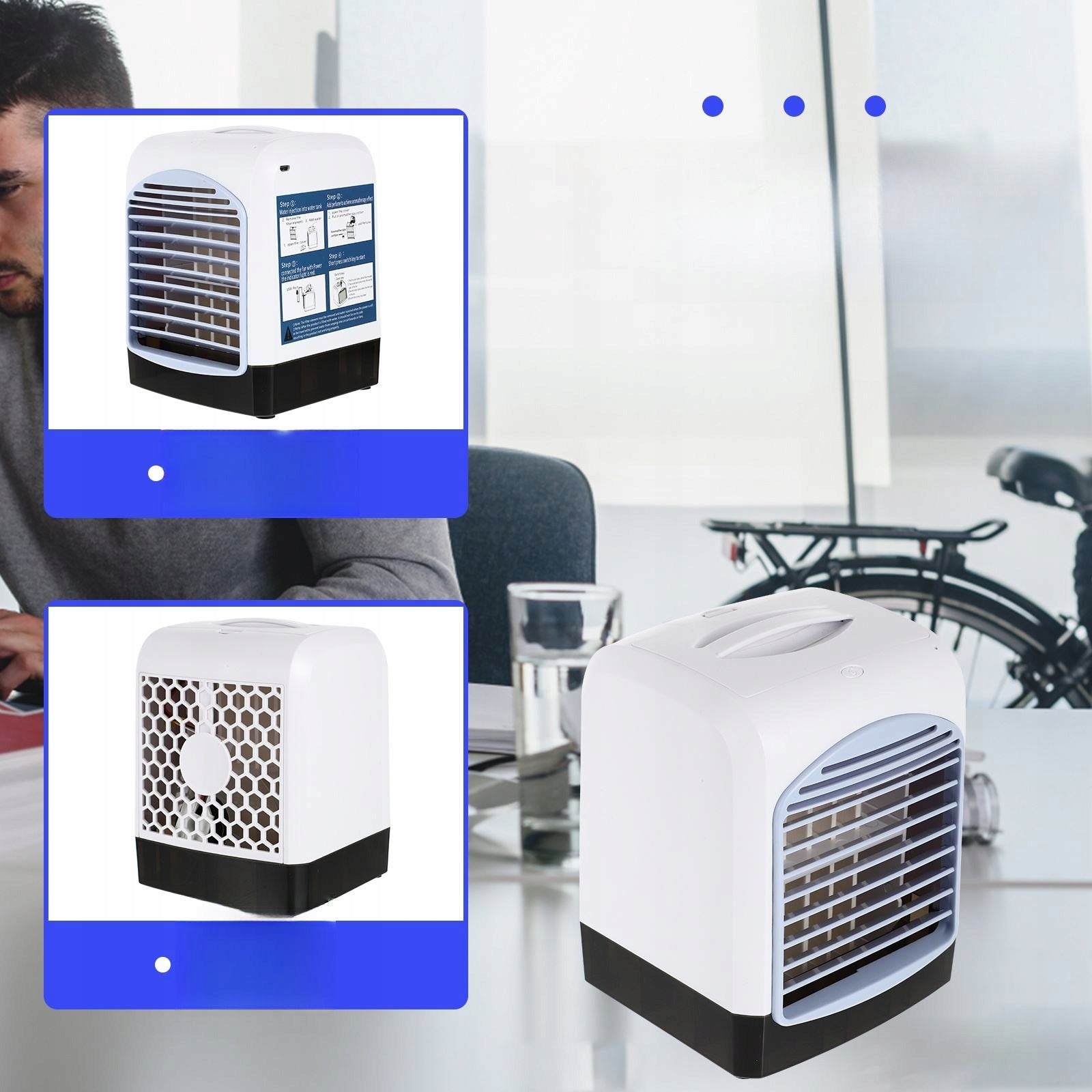 White Mini USB Air Conditioning Fan Portable Desk Cooler for Office Manufacturer code 7849188